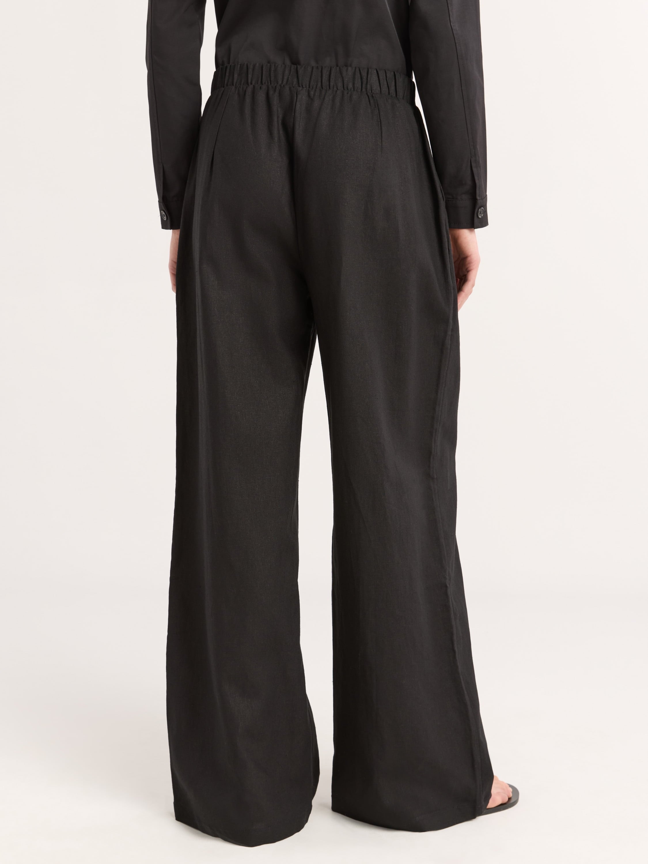 Scoop Women's Linen Blend Wide Leg Pants, 32" Inseam, Sizes XS-4X