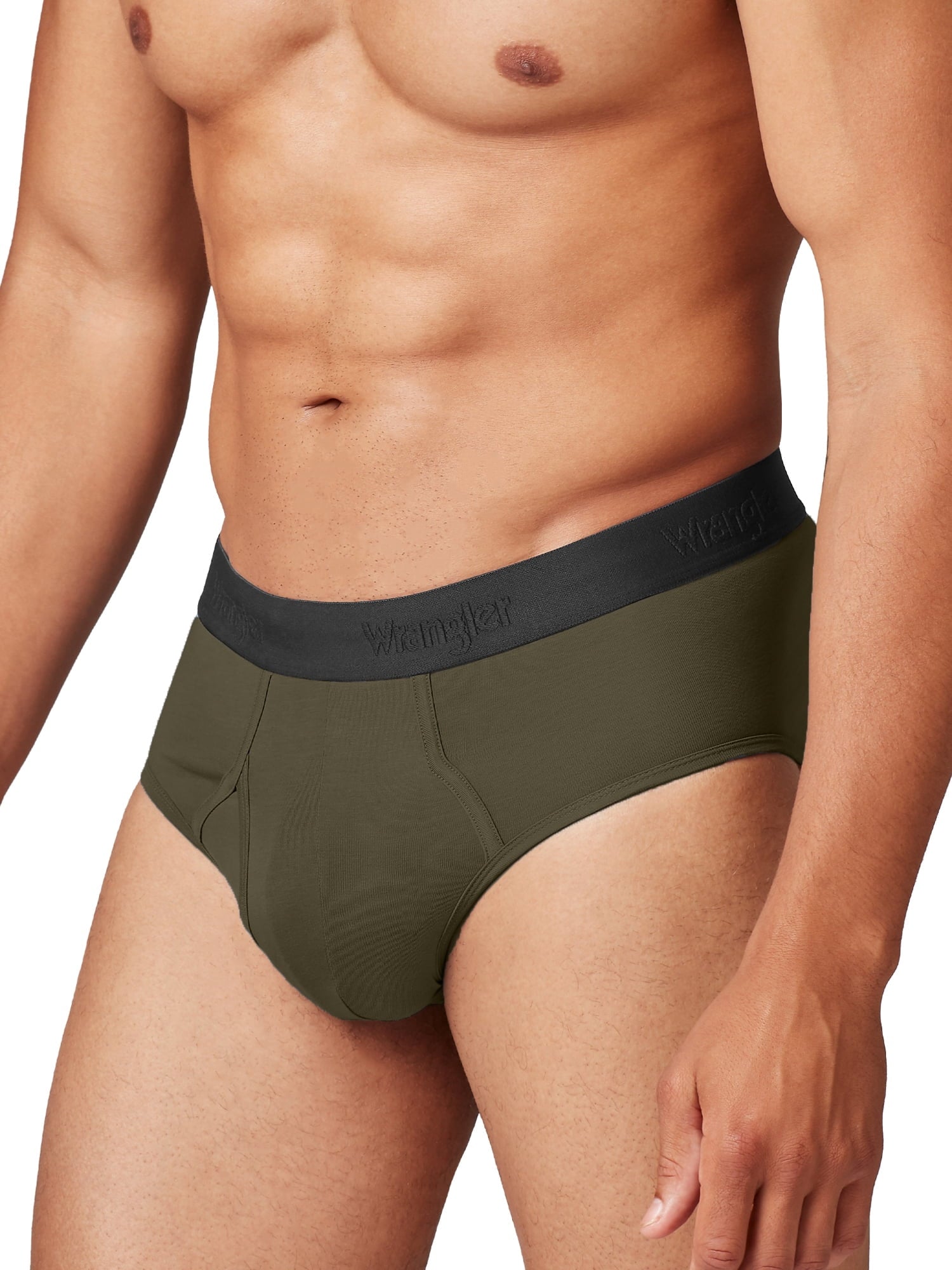Wrangler Men's Cotton Stretch 6" Boxer Brief Men's Underwear, Small, Black/Dark Olive/Charcoal, 6-Pack