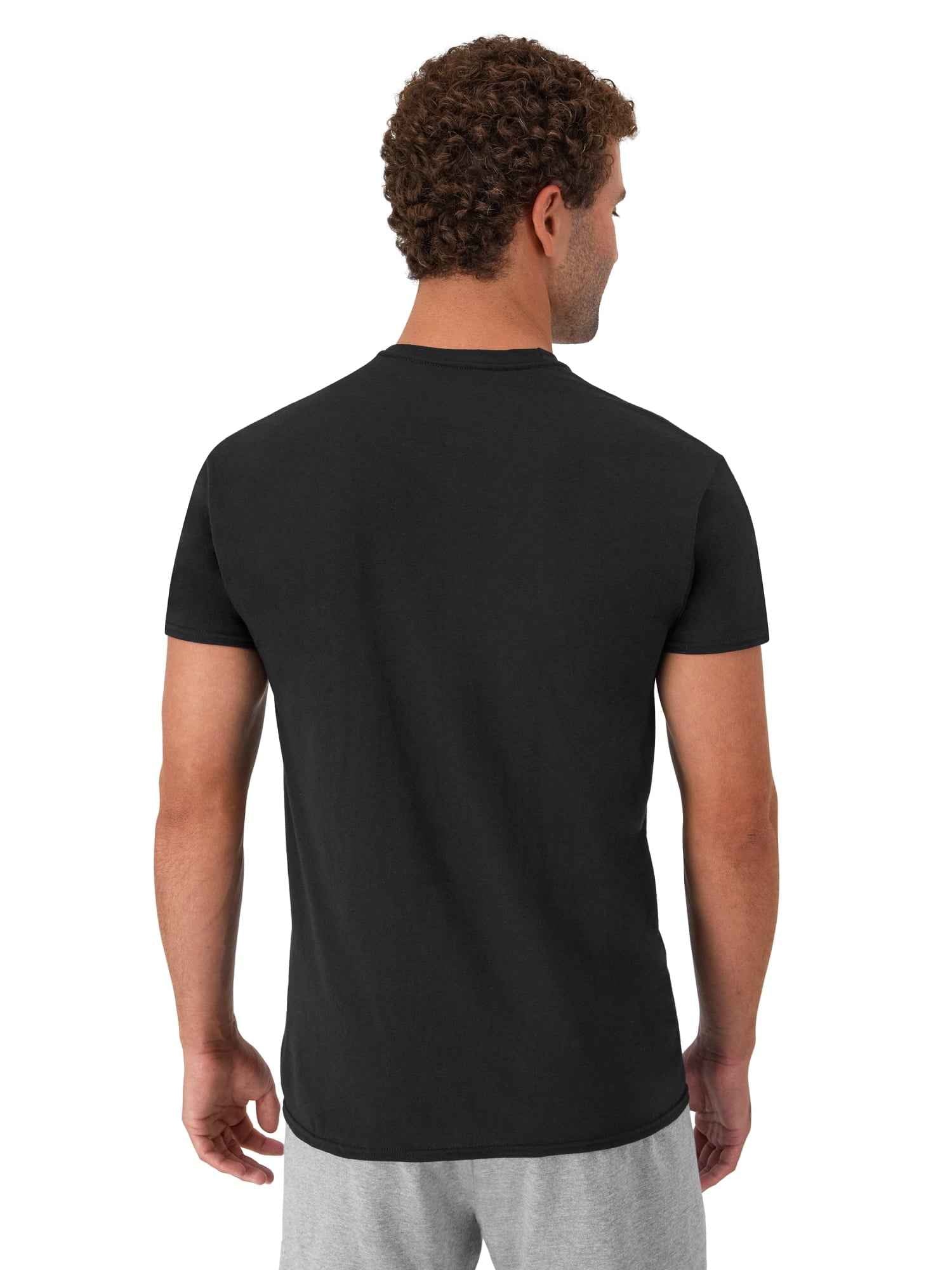 T-Shirt, 6-Pack, Moisture-Wicking T-Shirt Undershirts, Black/Grey/Blue