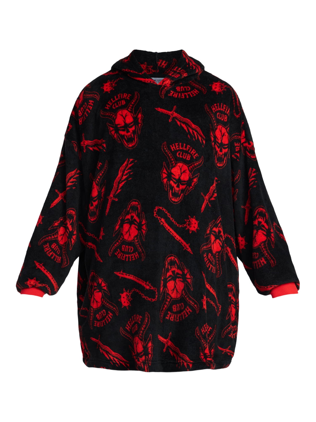 Netflix Stranger Things Men's and Big Men's Oversized Graphic Hooded Sweatshirt, One Size Fits Most