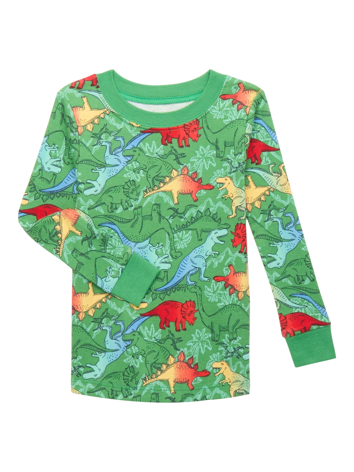 Wonder Nation Toddler Cotton Long Sleeve Tee and Pants Pajama 3-Pack Set, 6-Piece, Sizes 12M-5T