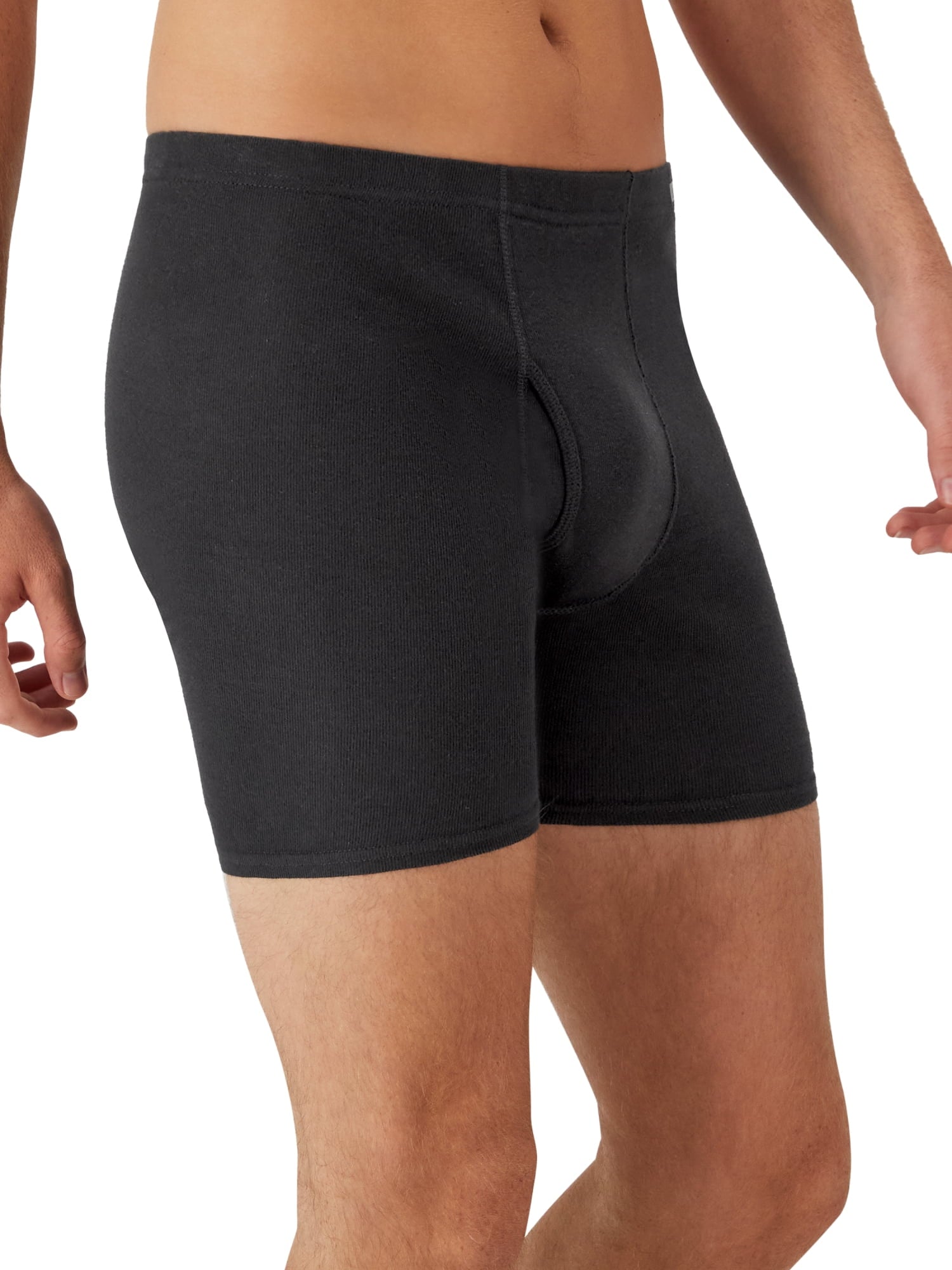 Hanes Men's Value Pack Covered Waistband Boxer Briefs, 6 Pack