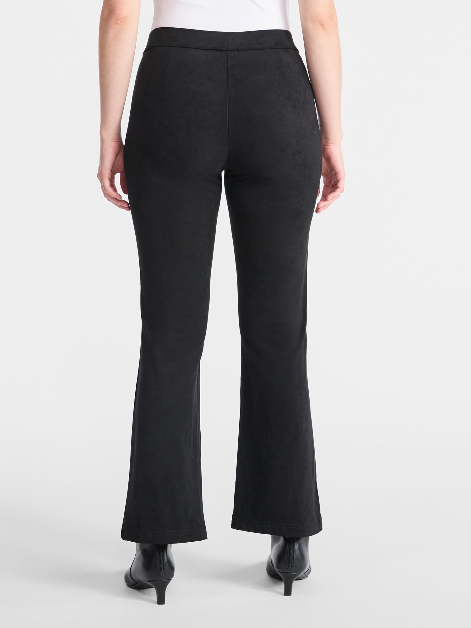 Time and Tru Women's Faux Suede Flare Pants, 30" Inseam, Sizes XXS-XXL