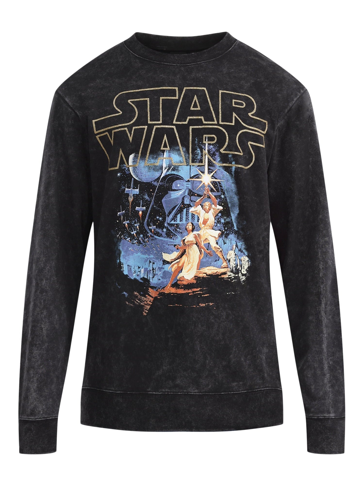 Star Wars Men's & Big Men's Mineral Wash Vintage Poster Graphic Print Sweatshirt, Sizes S-2XL