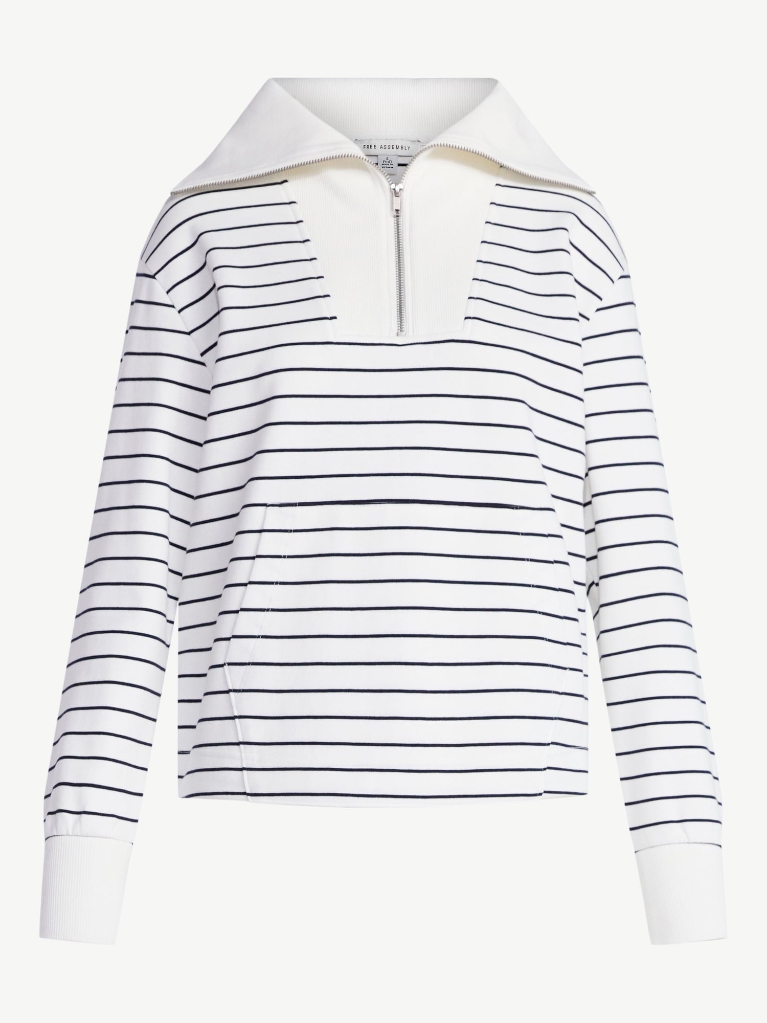 Free Assembly Women's and Women's Plus Sailor Collar Sweatshirt with Long Sleeves, Sizes XS-4X