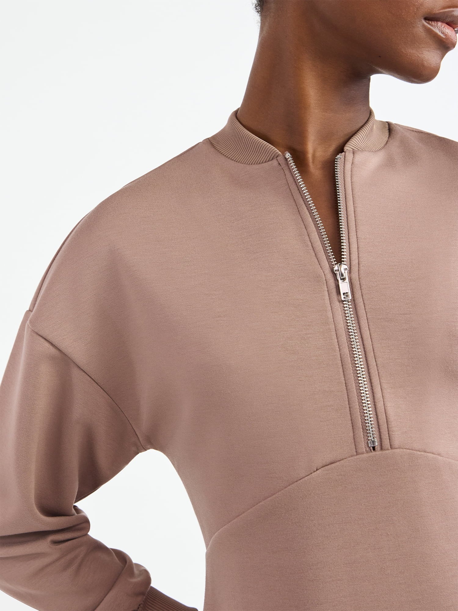 Scoop Women's and Women's Plus New Scubaknit Zip Front Mini Dress, Sizes XS-4X