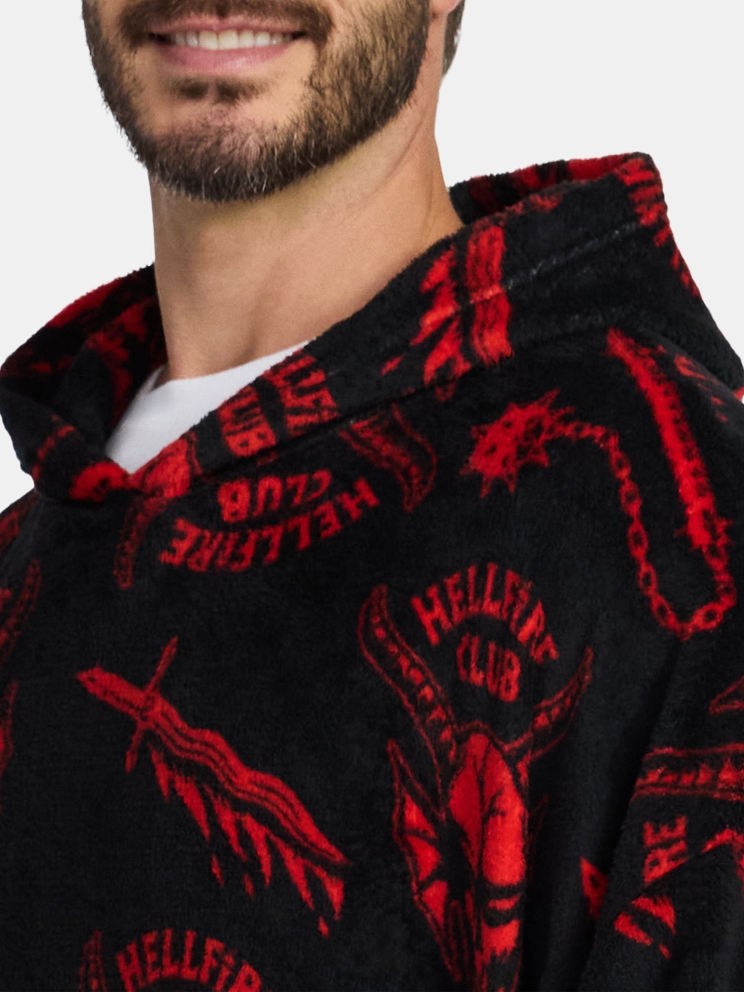 Netflix Stranger Things Men's and Big Men's Oversized Graphic Hooded Sweatshirt, One Size Fits Most