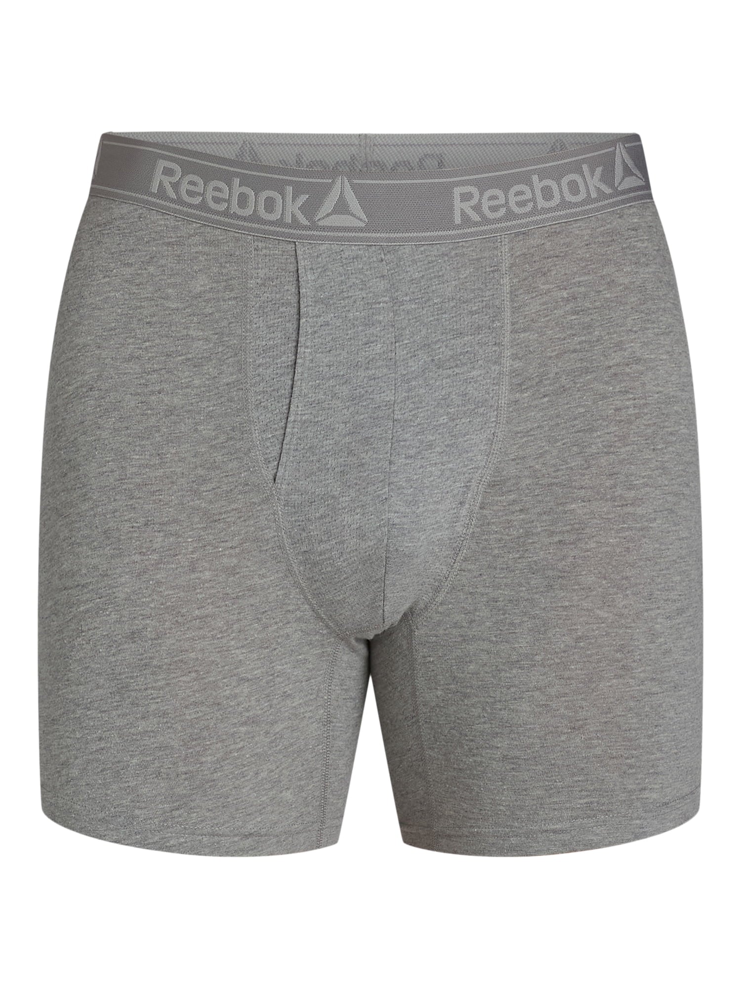 Reebok Men's Underwear Performance Cotton Stretch Regular Leg Boxer Briefs, 6-Pack