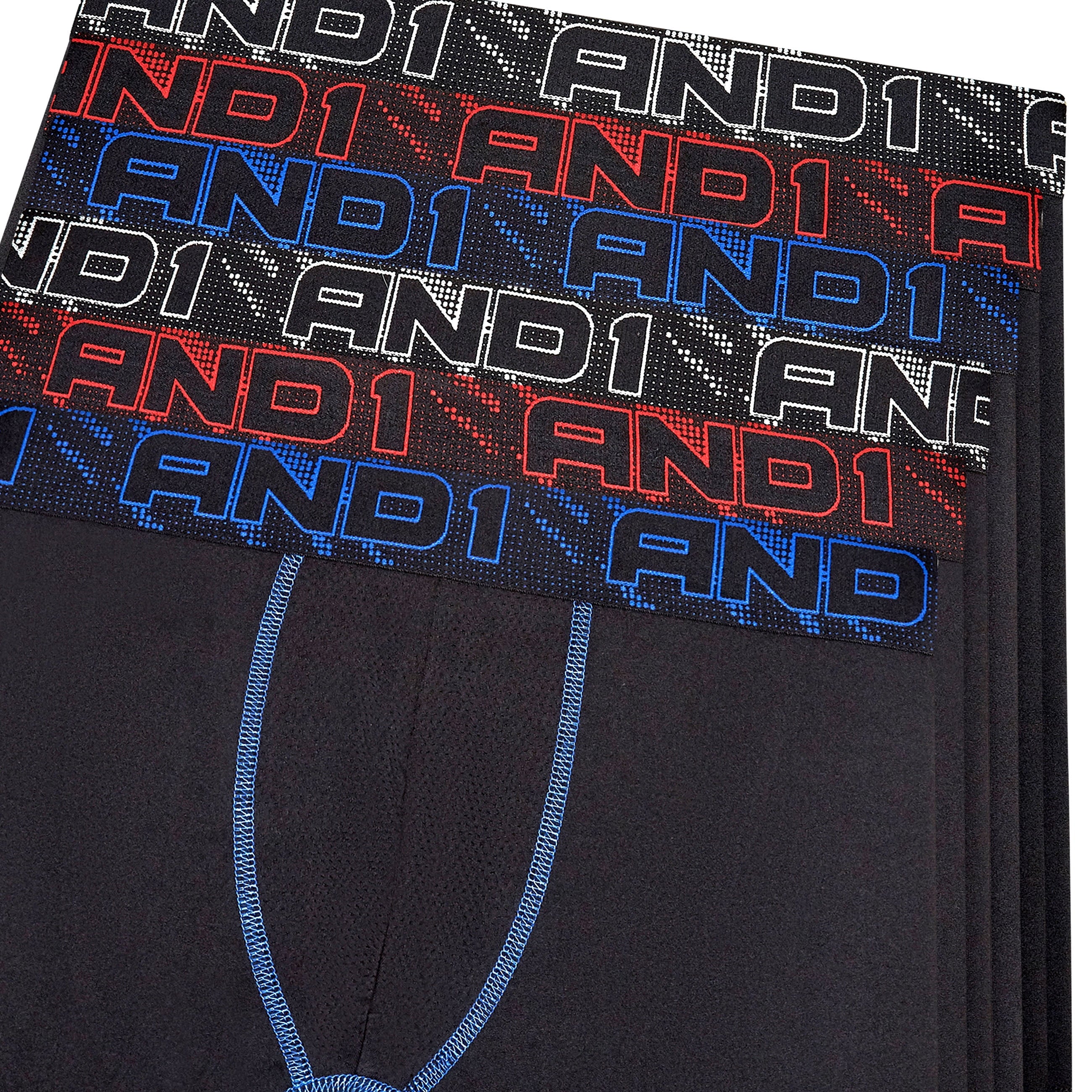 AND1 Men’s Underwear Flex Mid Length Boxer Briefs, 6 Pack