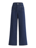 Free Assembly Women's and Women's Plus Wide Leg Jeans with Patch Pockets, 30", 32", and 34" Inseams, Sizes 0-26 Plus