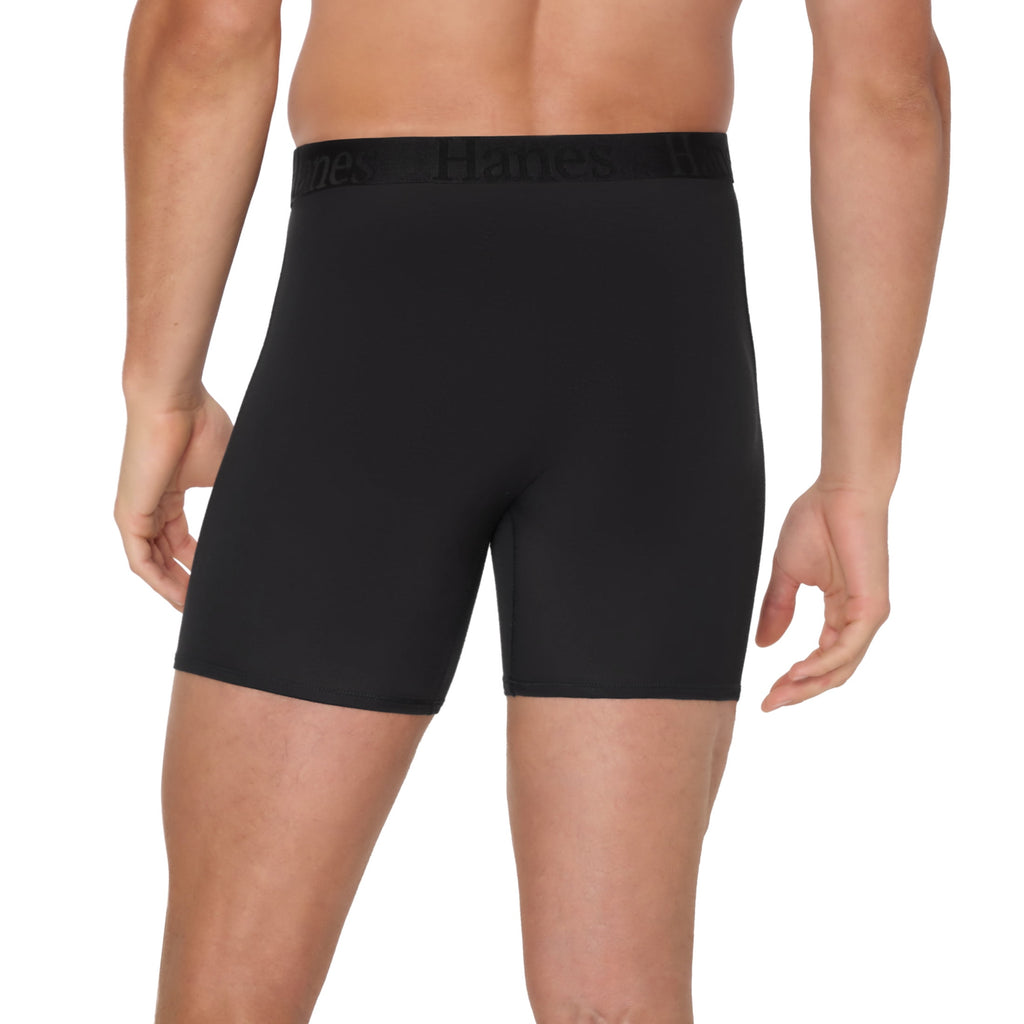 SuperSoft Underwear Boxer Briefs, 3-Pack, Total Support Pouch, Black, 3-Pack