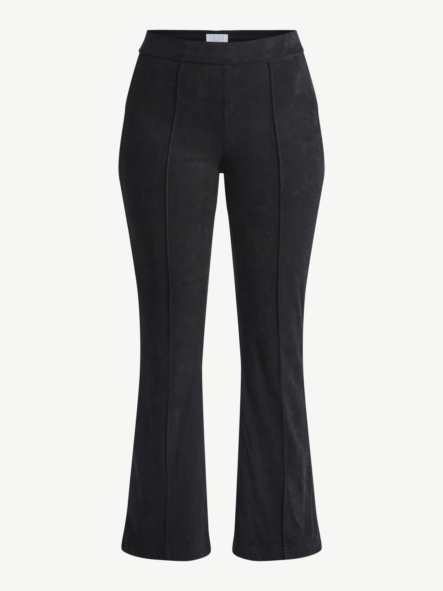 Time and Tru Women's Faux Suede Flare Pants, 30" Inseam, Sizes XXS-XXL