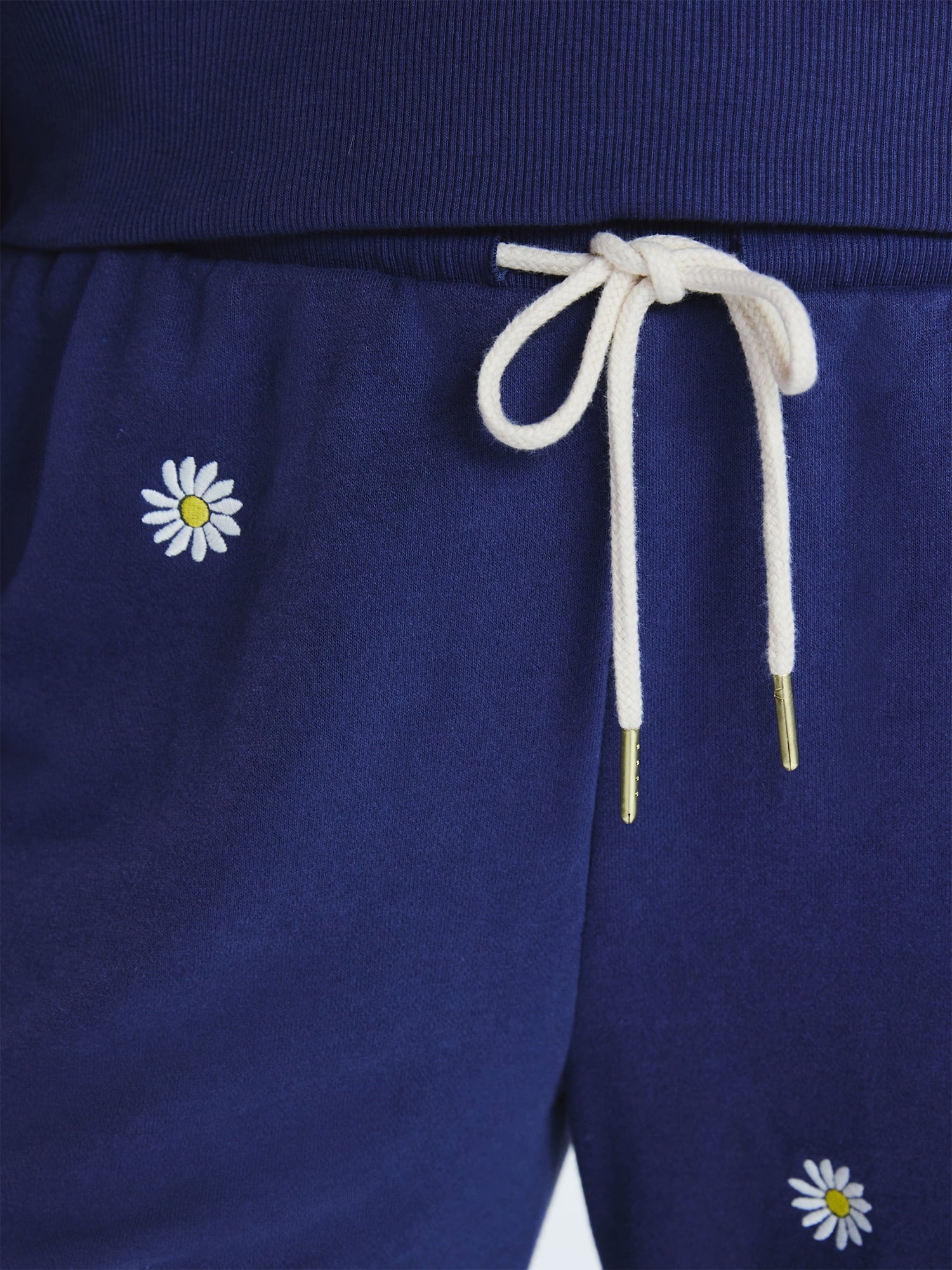 Free Assembly Women's and Women's Plus Embroidered Cropped Sweatpants, 23" Inseam, Sizes XS-4X