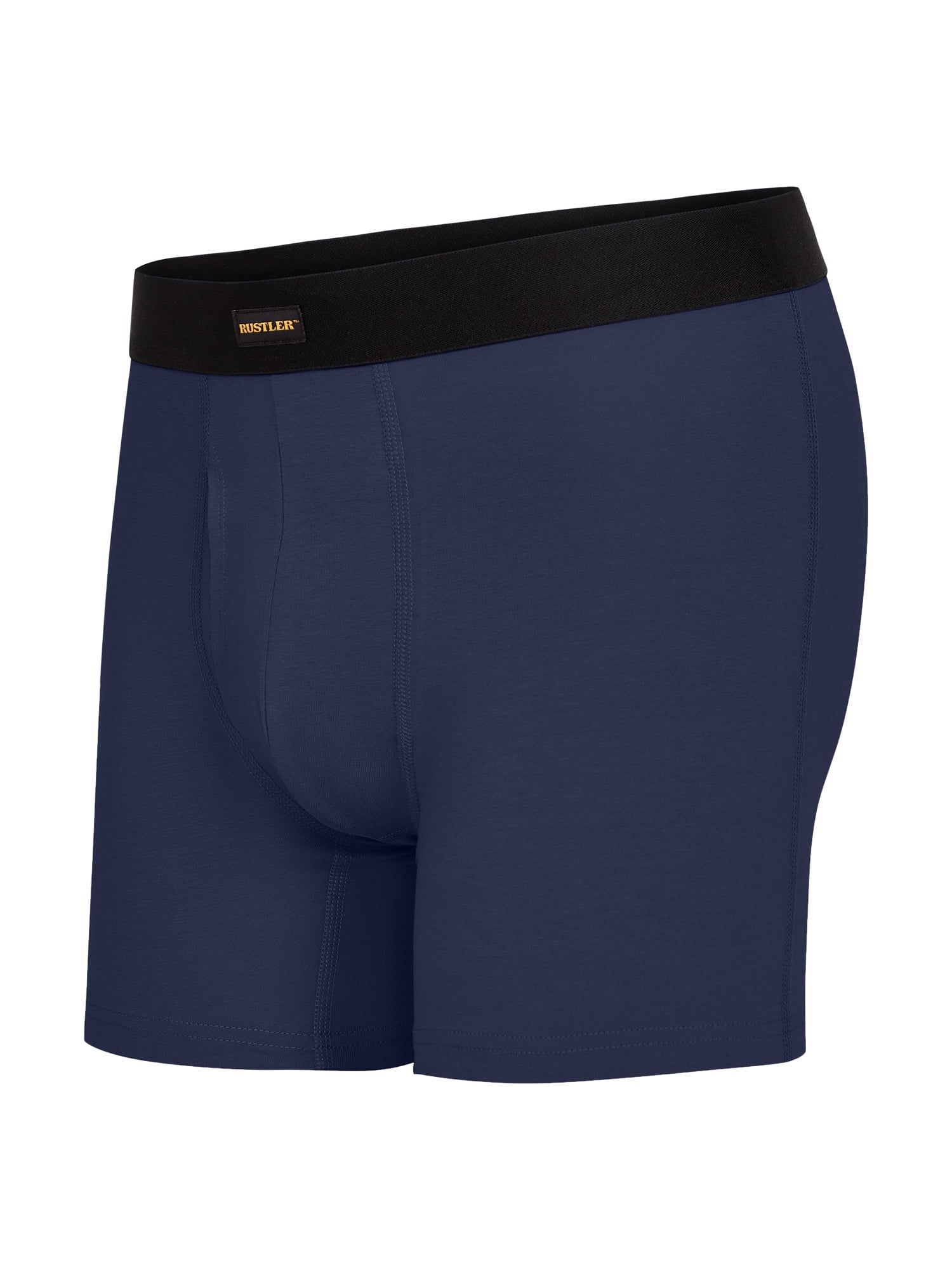 Rustler Everyday Comfort Boxer Briefs for Men, Large, Black/Naval Academy/Fig, 10-Pack