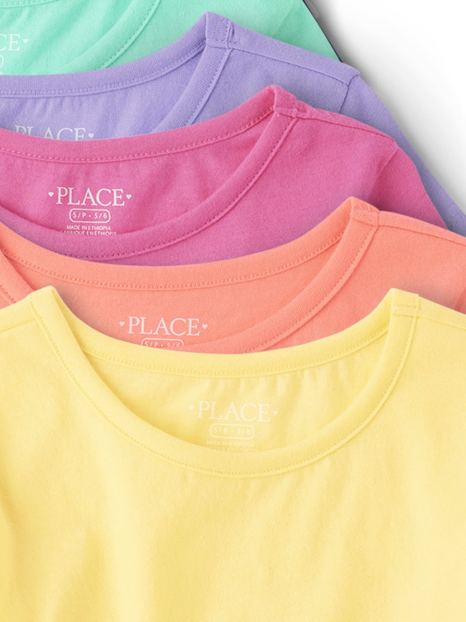 The Children's Place Girls Short Sleeve Shirt Tail T-Shirt, 8-Pack, Sizes XS-XXL