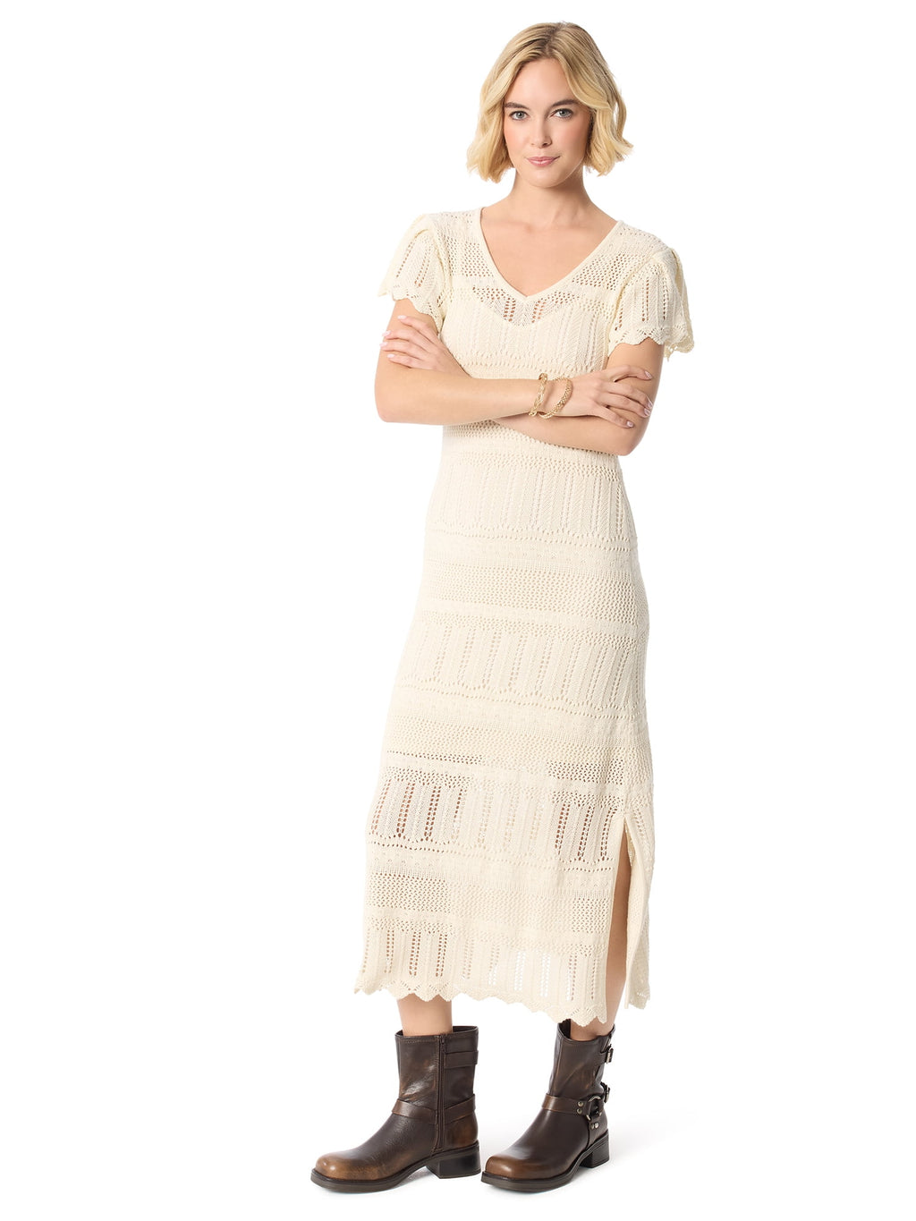 Jessica Simpson Women's and Women's Plus Trinity Crochet Dress, Sizes XS-5X