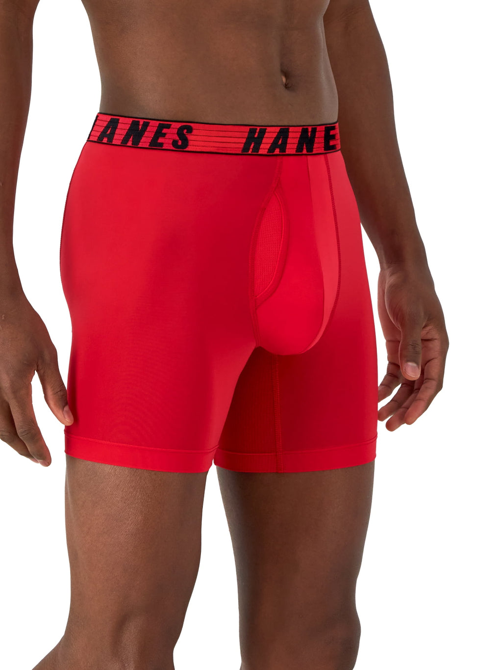 Hanes Moves Men’s Anti-Chafe Boxer Brief, Total Support Pouch, Assorted, 3-Pack, 6" Inseam
