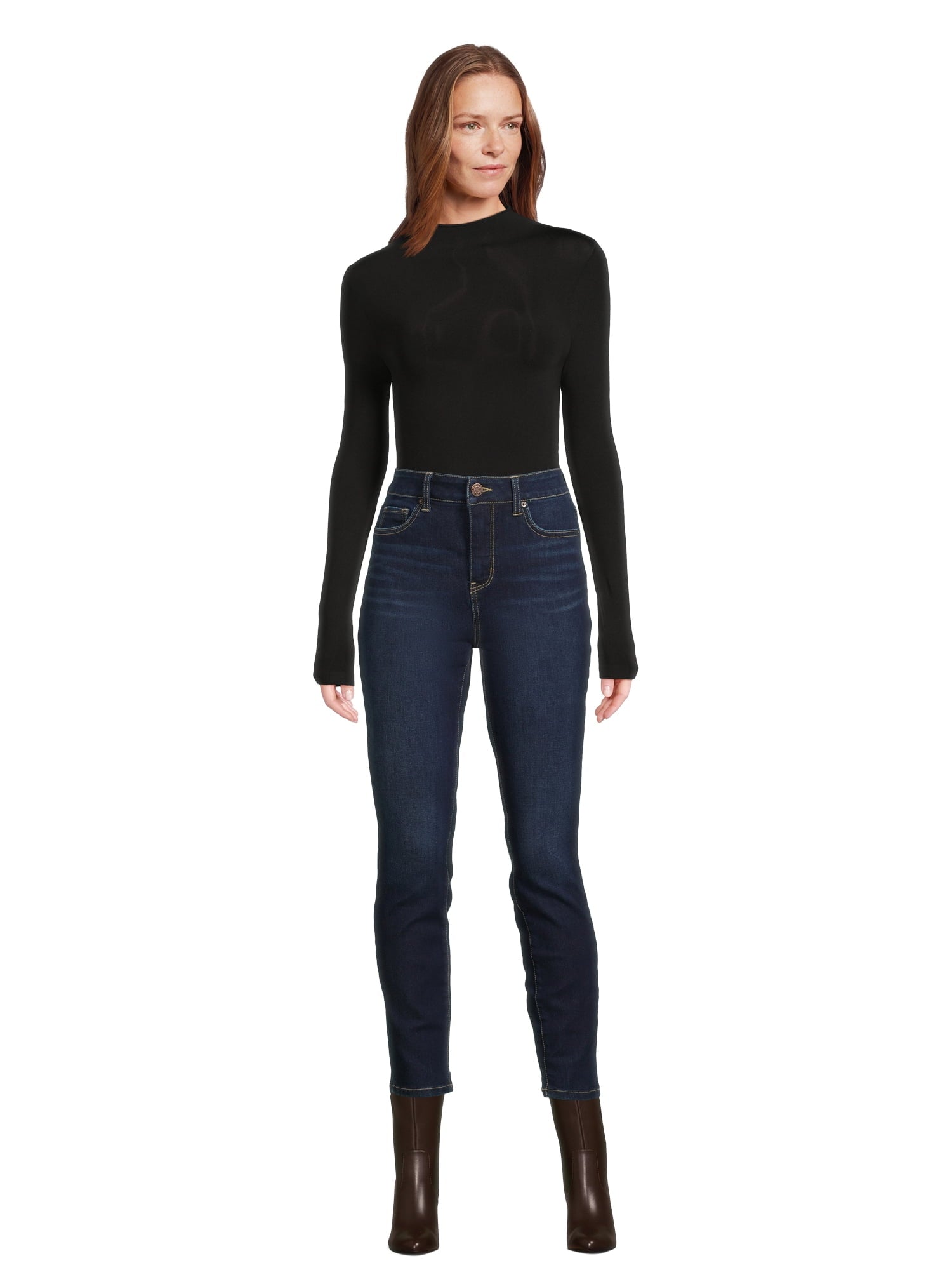 Time and Tru Women's High Rise Skinny Jeans, 27", 29” Inseams, Sizes 2-22