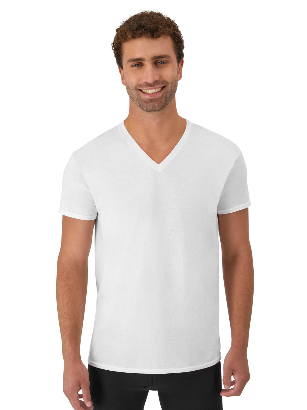 Undershirts T-Shirt Pack, 10-Pack, V-Neck Cotton Tees for Men, Moisture-Wicking, White