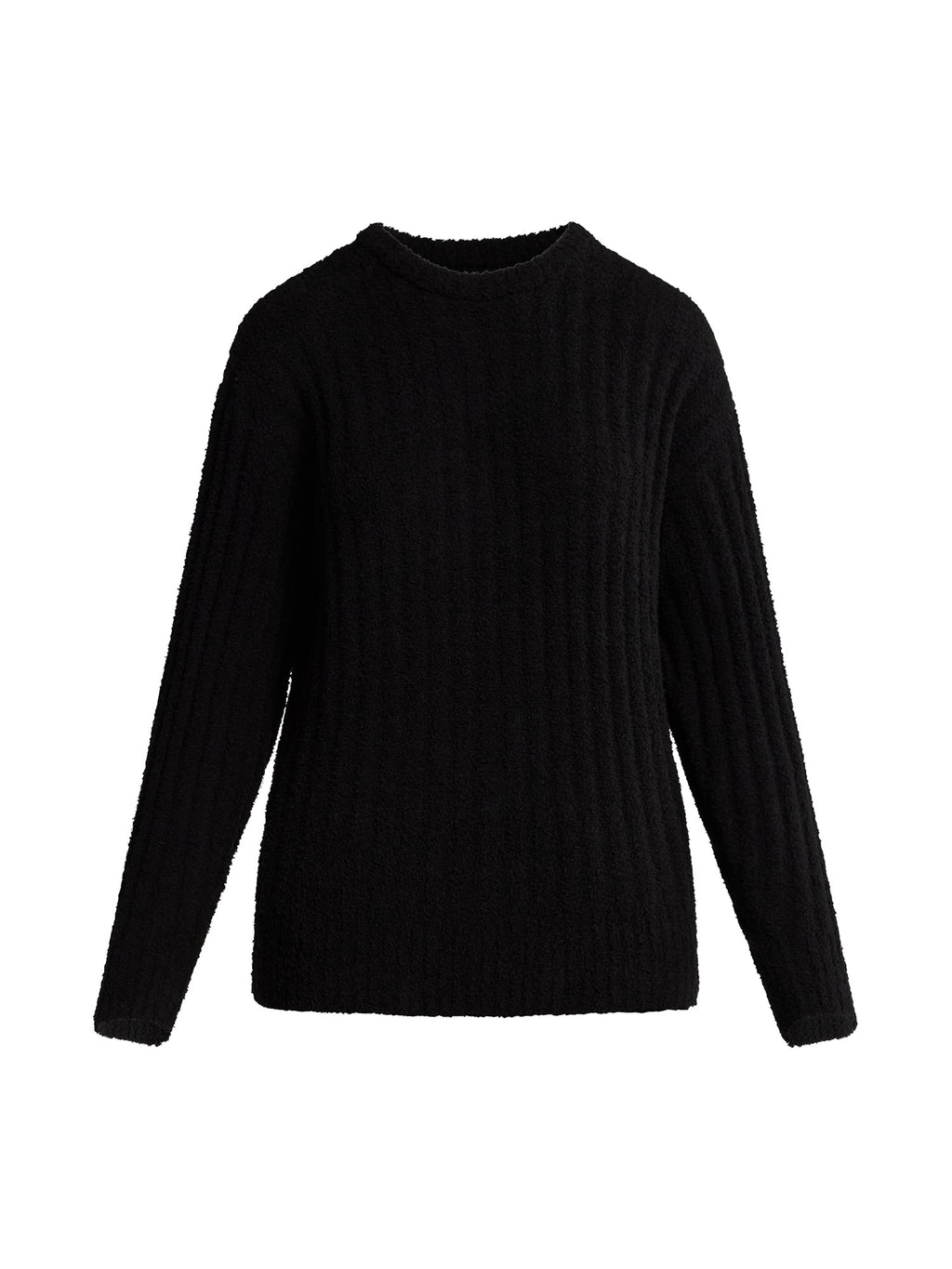 Joyspun Women's Cozy Ribbed Crewneck Top and Wide-Leg Pants Set, 2-Piece, Sizes XS-3X