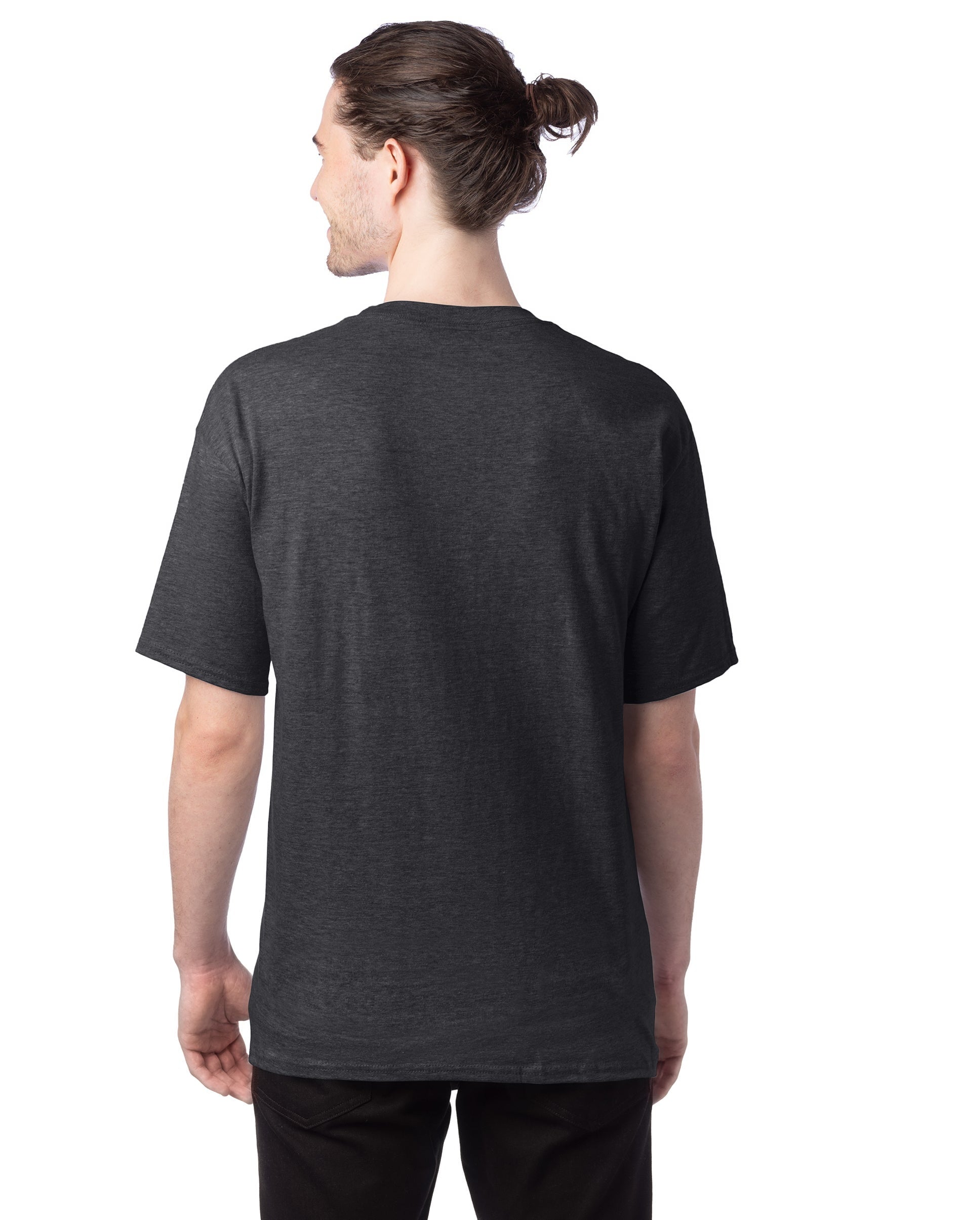 Hanes Beefy-T Men's Heavyweight Cotton T-Shirt, Value 2-Pack (Big & Tall Sizes) Charcoal Heather 4XT