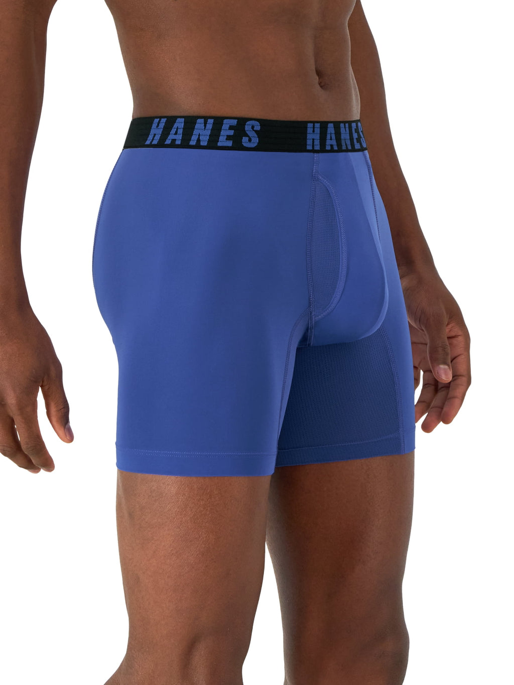 Hanes Moves Men’s Anti-Chafe Boxer Brief, X-Temp, Blue/Black, 3-Pack, 6" Inseam
