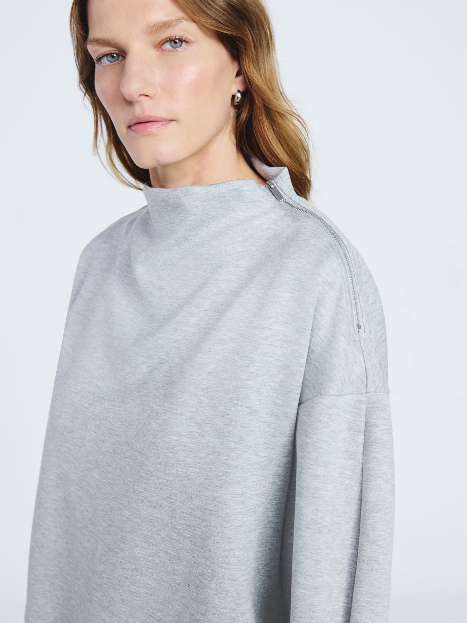 Scoop Women's New Scubaknit Zip Neck Top, Sizes XS-XXL