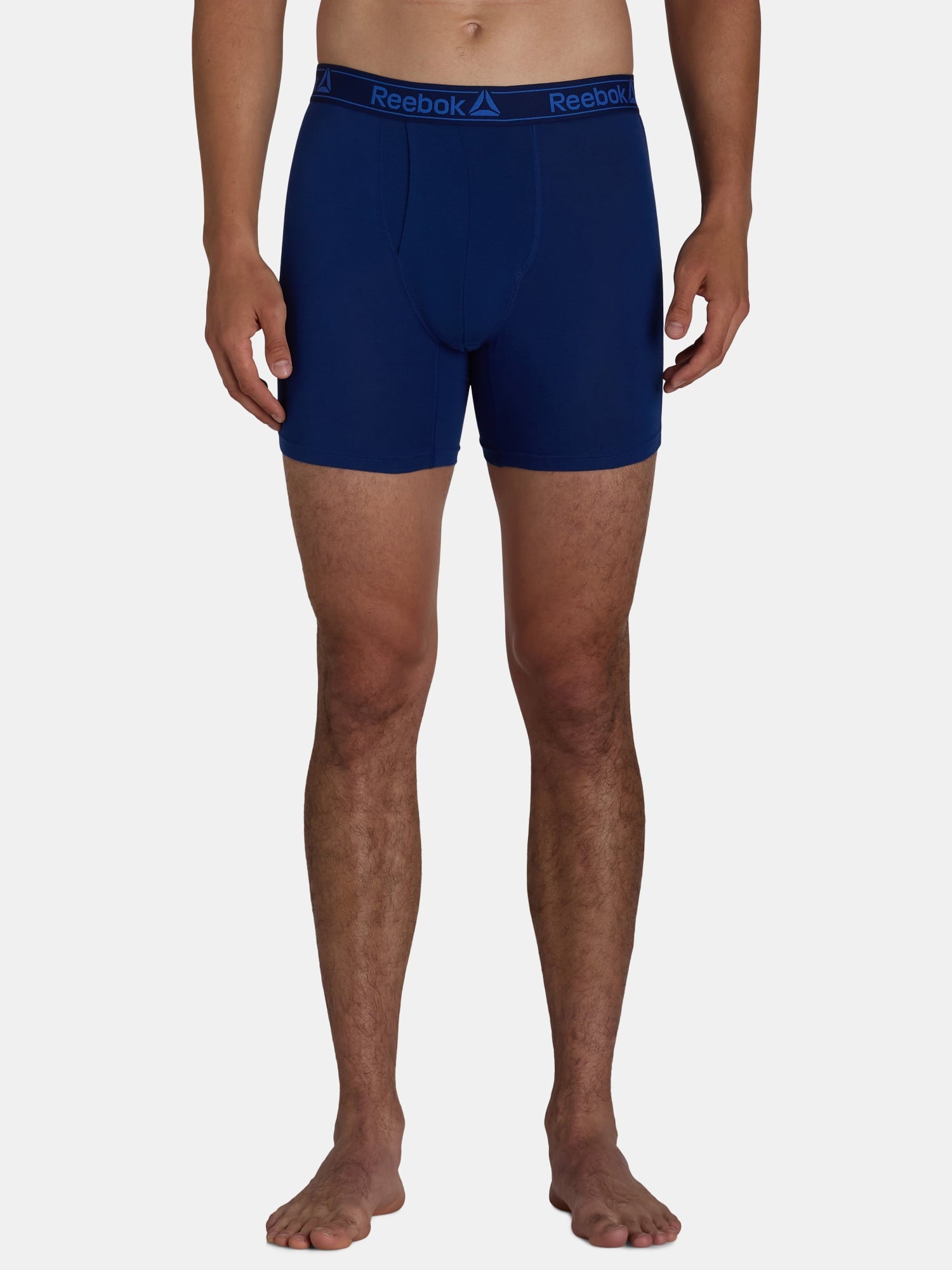 Reebok Men's Underwear Performance Cotton Stretch Regular Leg Boxer Briefs, 6-Pack