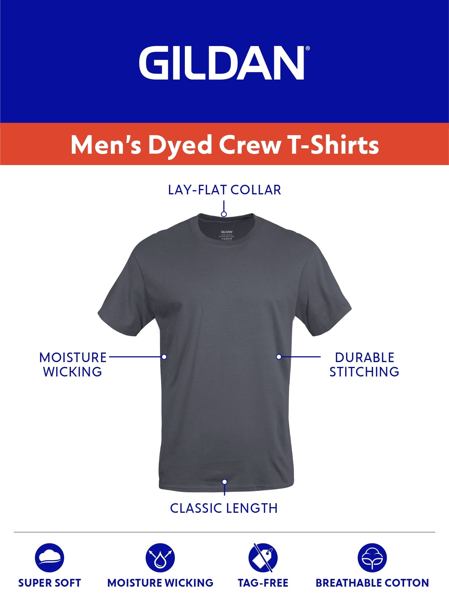 Gildan Men's Assorted Colors Crewneck Tee with Short Sleeves, 10-Pack