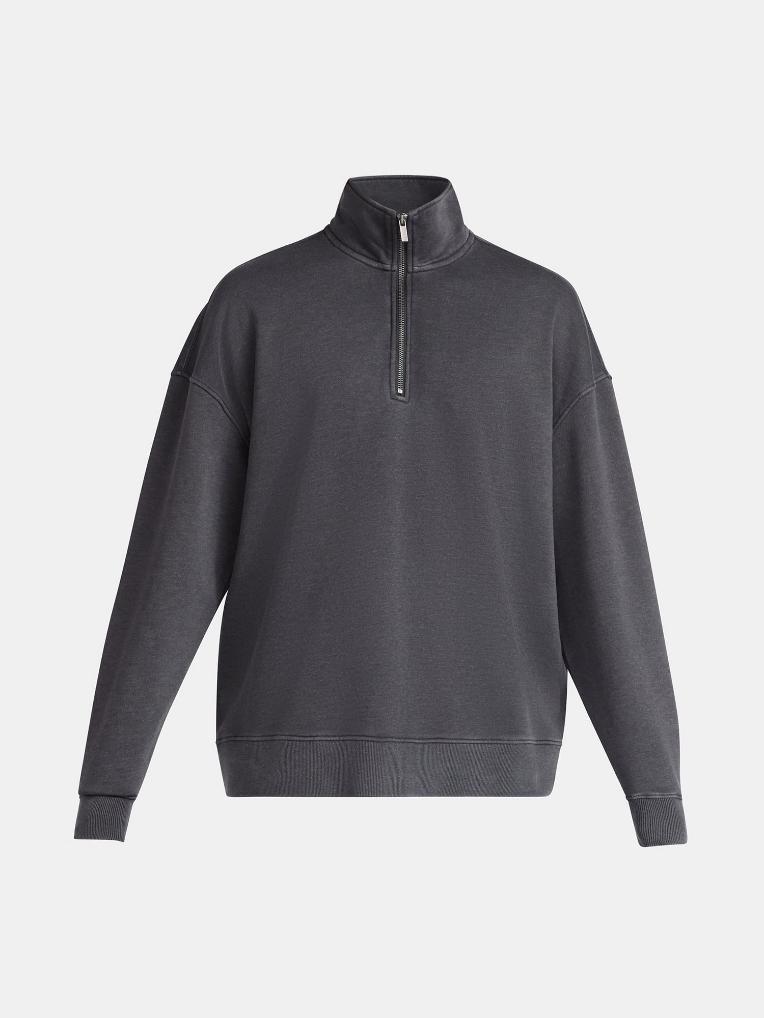 No Boundaries Oversized Quarter Zip Pullover with Long Sleeves, Men's & Big Men's