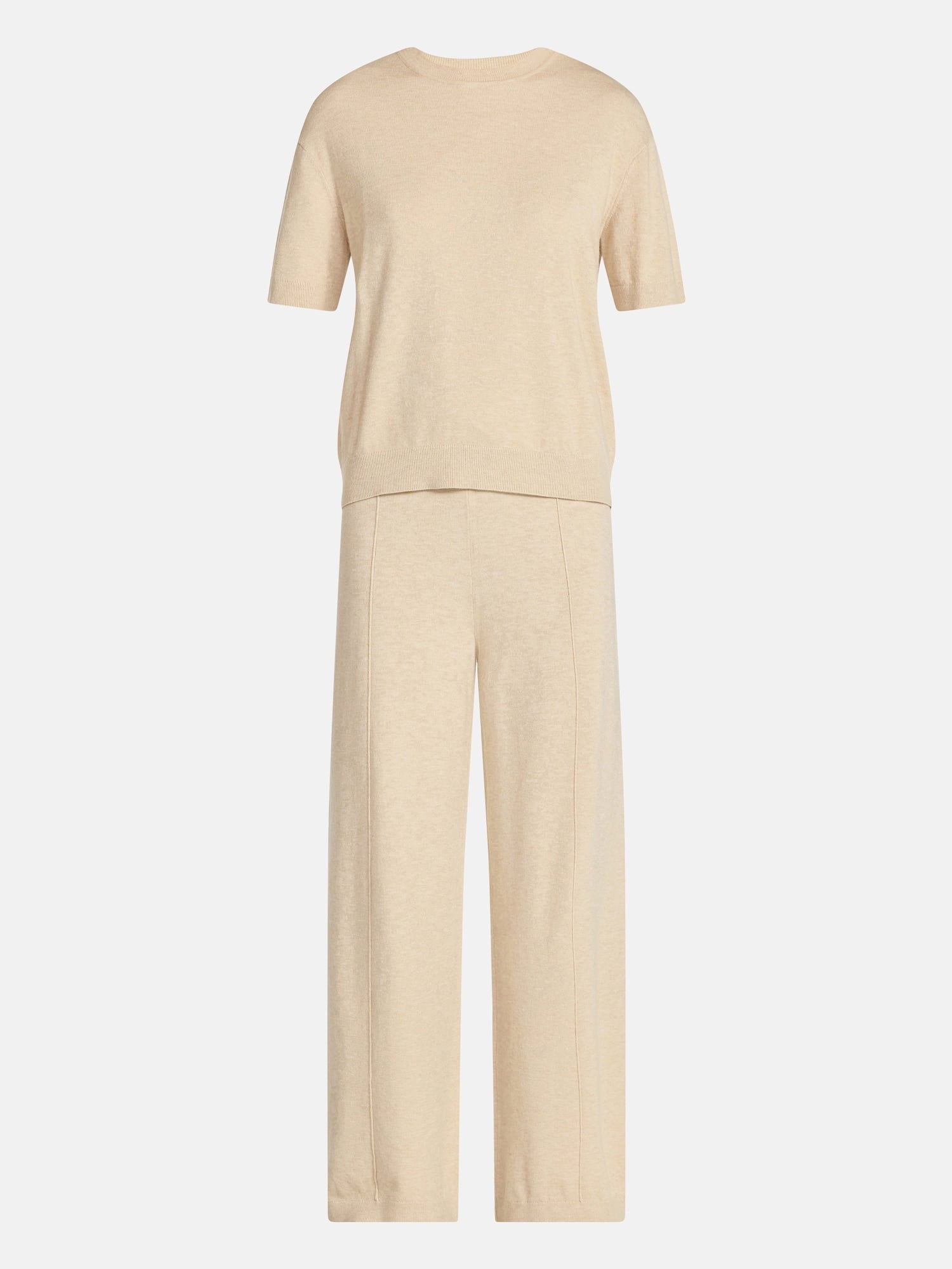 Time and Tru Women's Jersey Short Sleeve Top and Sweater Pants Set, 2-Piece, Sizes XS-3XL