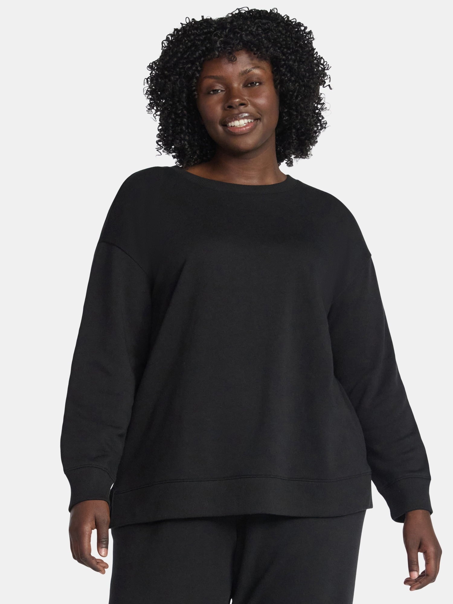 (2 pack) Terra & Sky Women's Plus Size Fleece Sweatshirt, Size 0X-5X