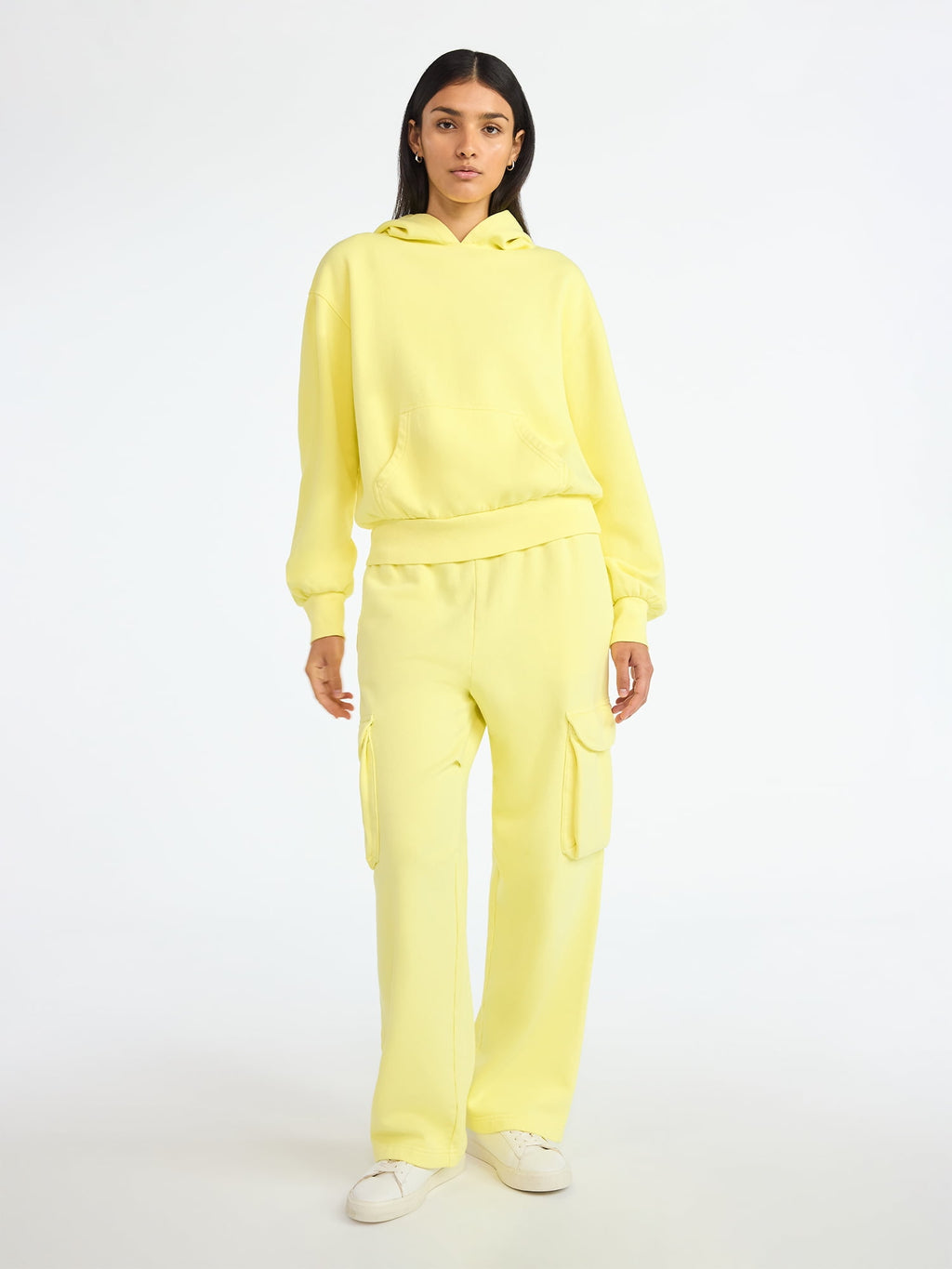 Scoop Women’s Mineral Washed Wide Leg Cargo Sweatpants, Sizes XS-XXL