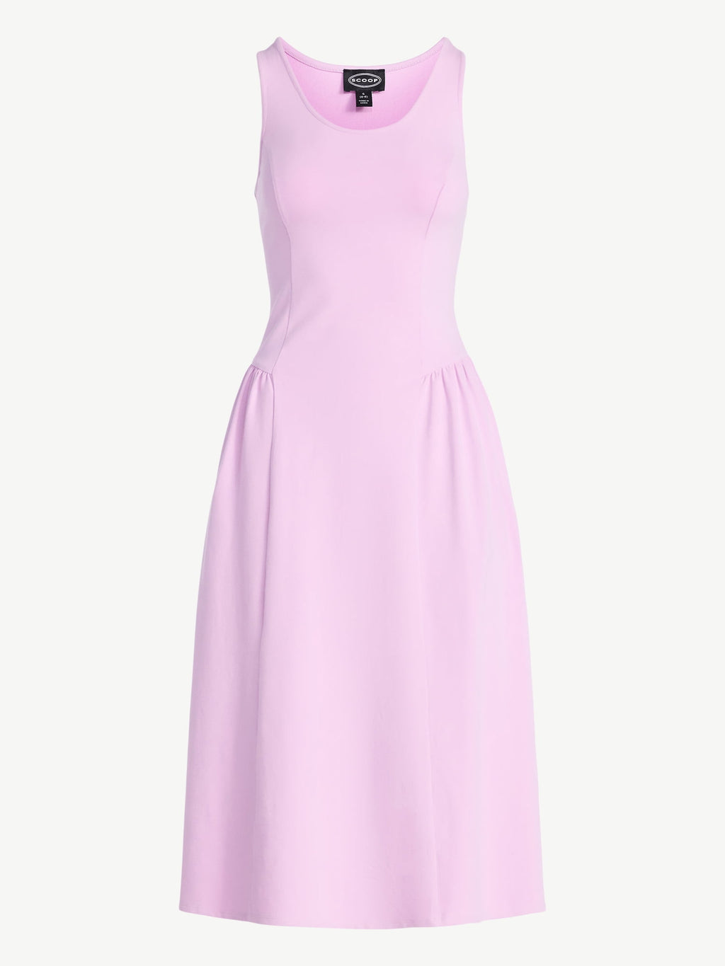 Scoop Women's and Women's Plus Stretch Cotton Blend Midi Basque Dress, Sizes XS-XXL