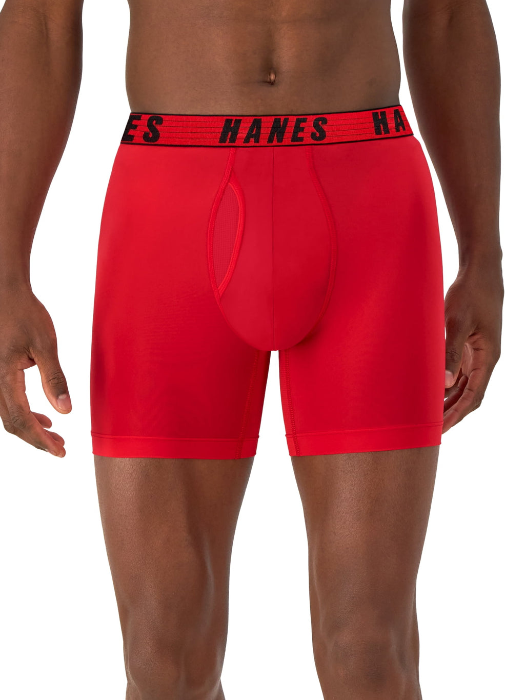 Hanes Moves Men’s Anti-Chafe Boxer Brief, Total Support Pouch, Assorted, 3-Pack, 6" Inseam