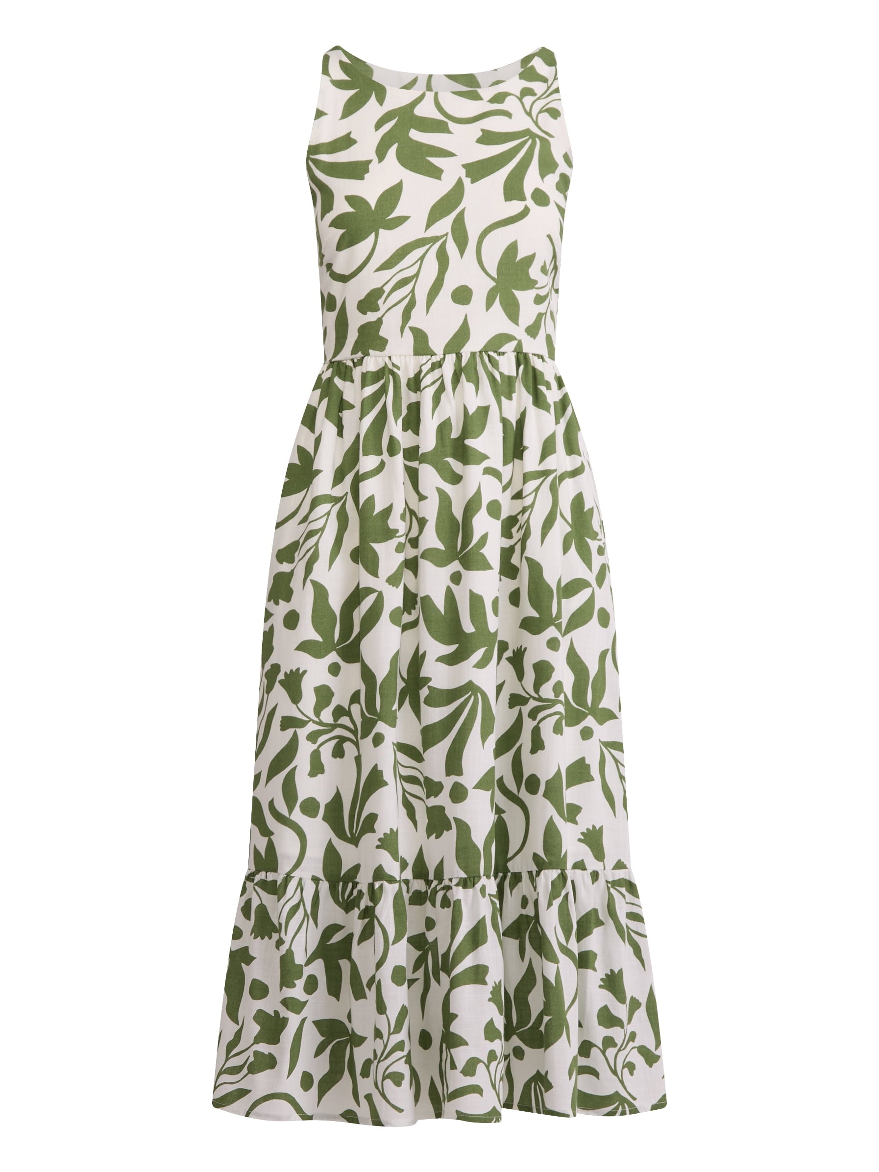 Time and Tru Women's Tie Back Midi Dress, Sizes XS-XXXL