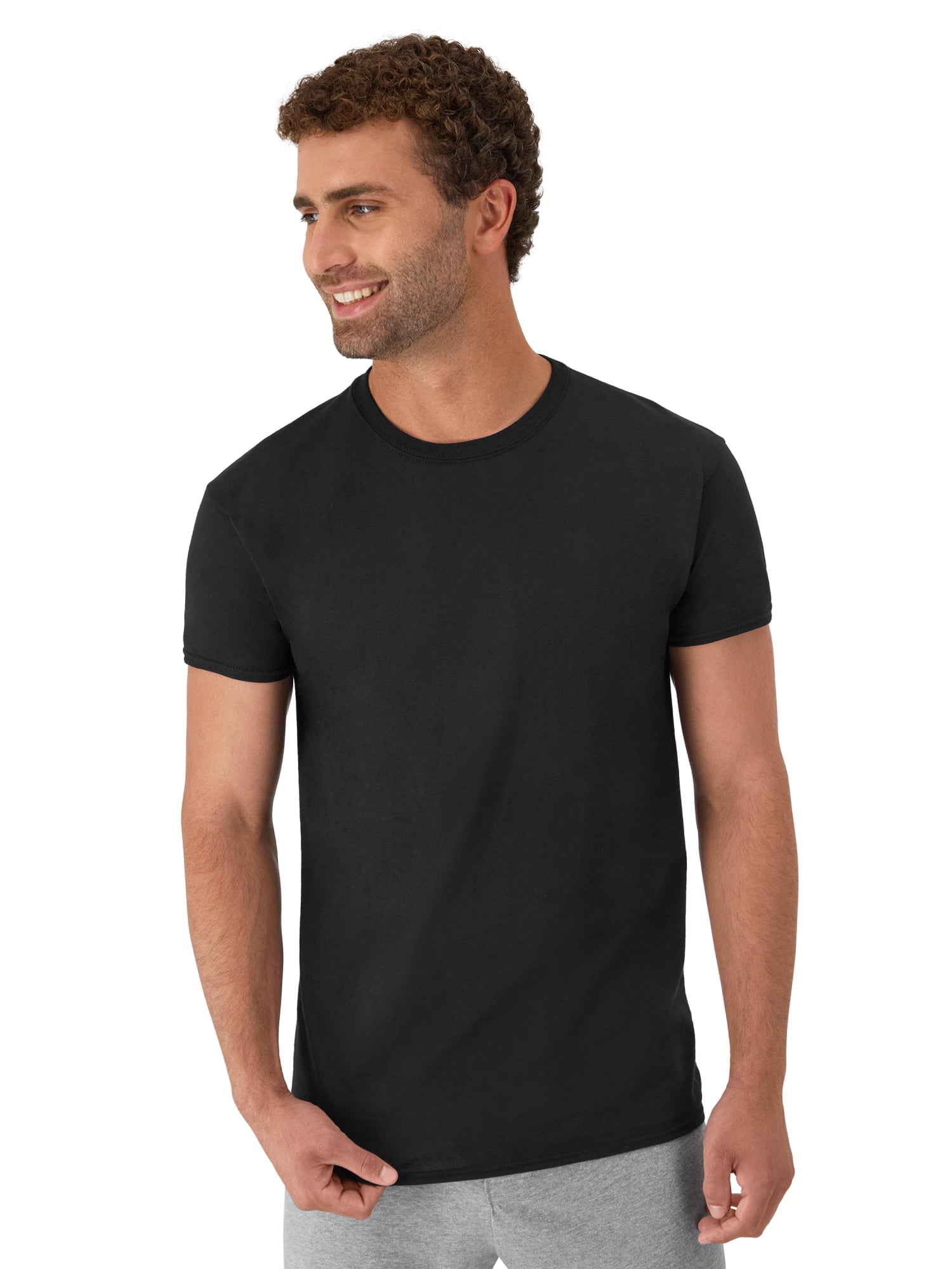 T-Shirt, 6-Pack, Moisture-Wicking T-Shirt Undershirts, Black/Grey/Blue