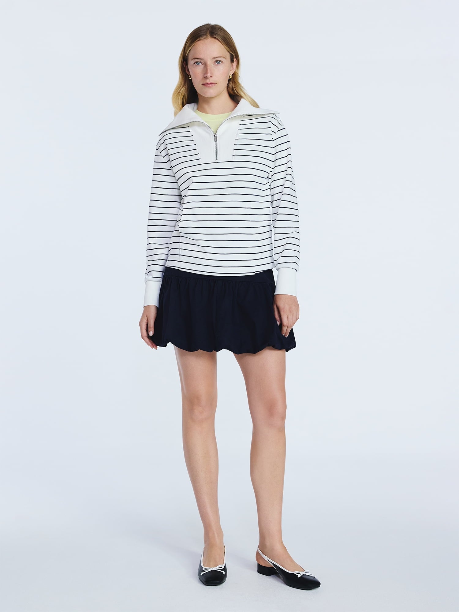 Free Assembly Women's and Women's Plus Sailor Collar Sweatshirt with Long Sleeves, Sizes XS-4X