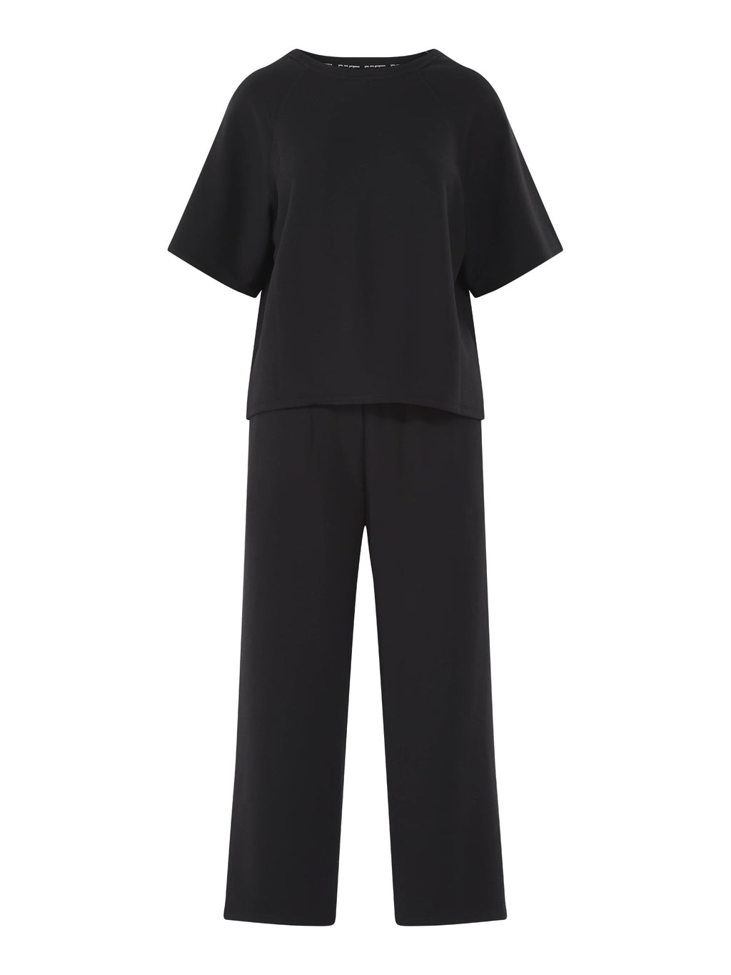 Joyspun Women's French Terry Short Sleeve Top and Capri Pants Set, 2-Piece, Sizes XS-3X