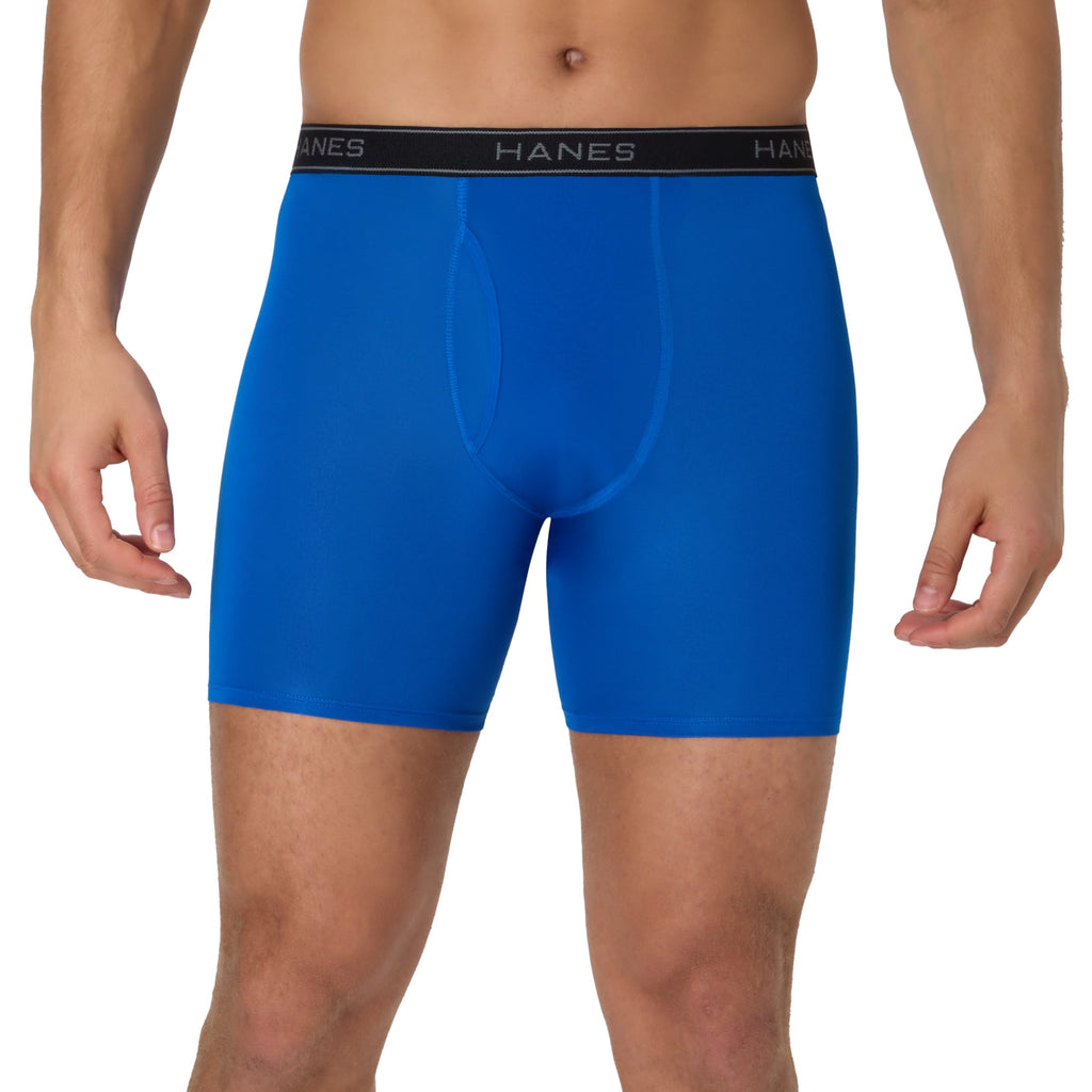 Hanes Men’s Performance Boxer Brief Underwear Pack, Stretch, Assorted, 6-Pack