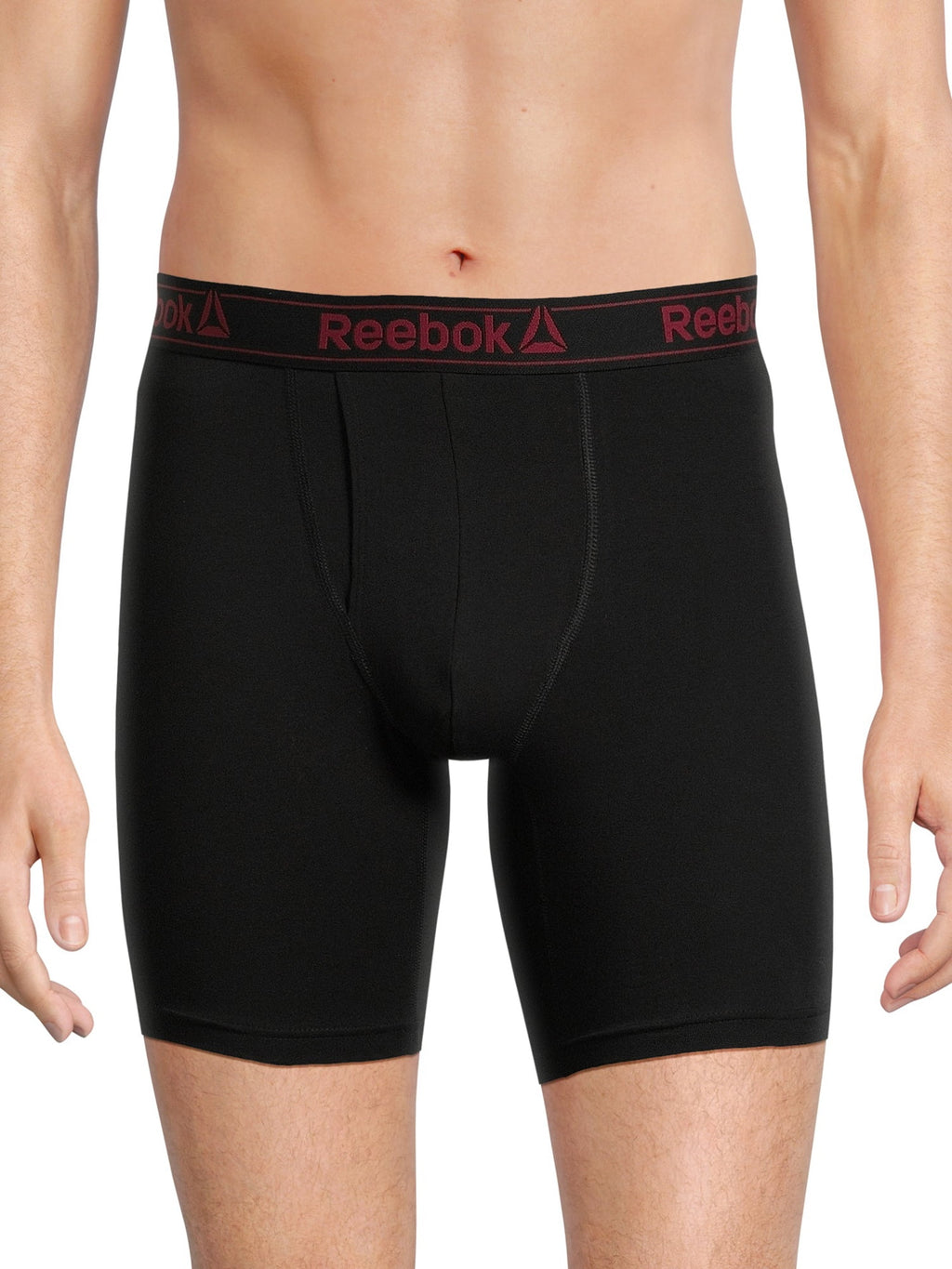 Reebok Men's Underwear Cotton Blend Long Leg Boxer Briefs, Underpants, 6-pack