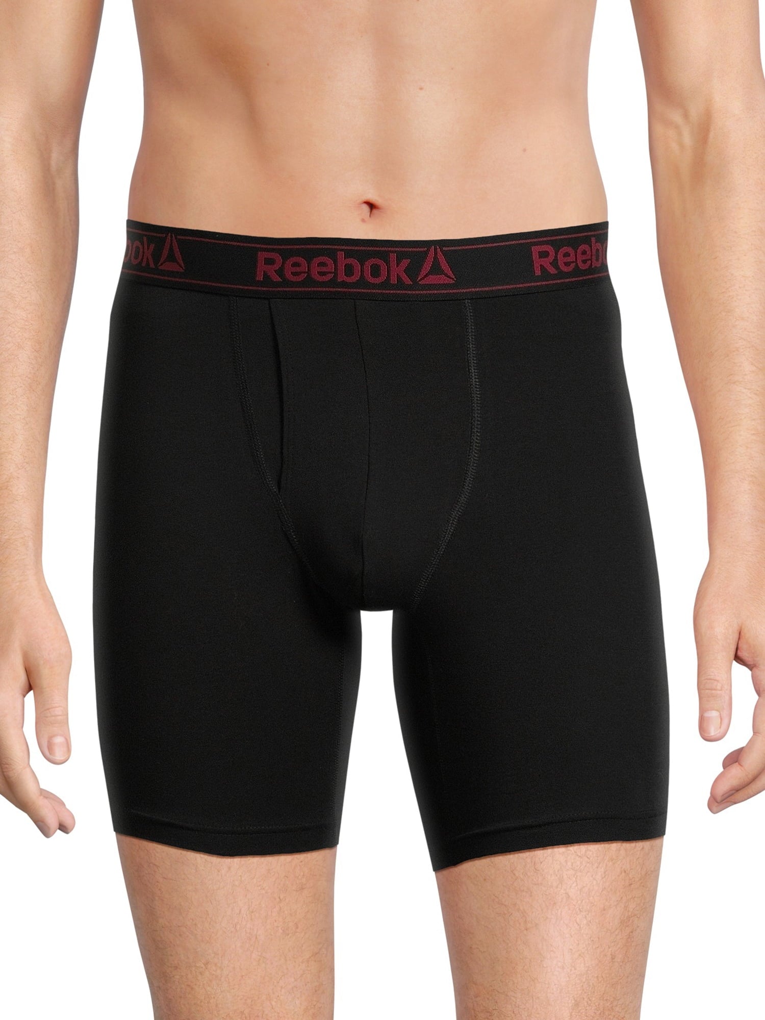 Reebok Men's Underwear Cotton Blend Long Leg Boxer Briefs, Underpants, 6-pack