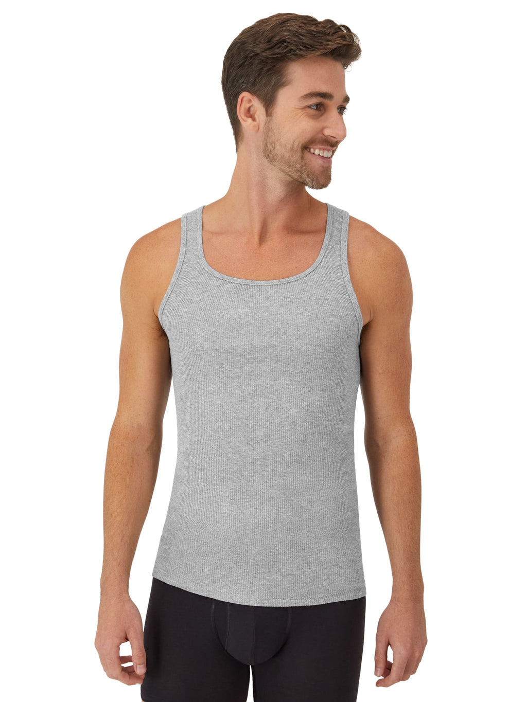 Hanes Men's Tank Tops Undershirt, Moisture-Wicking, Cotton Ribbed Tanks, White or Black/Grey Multipacks