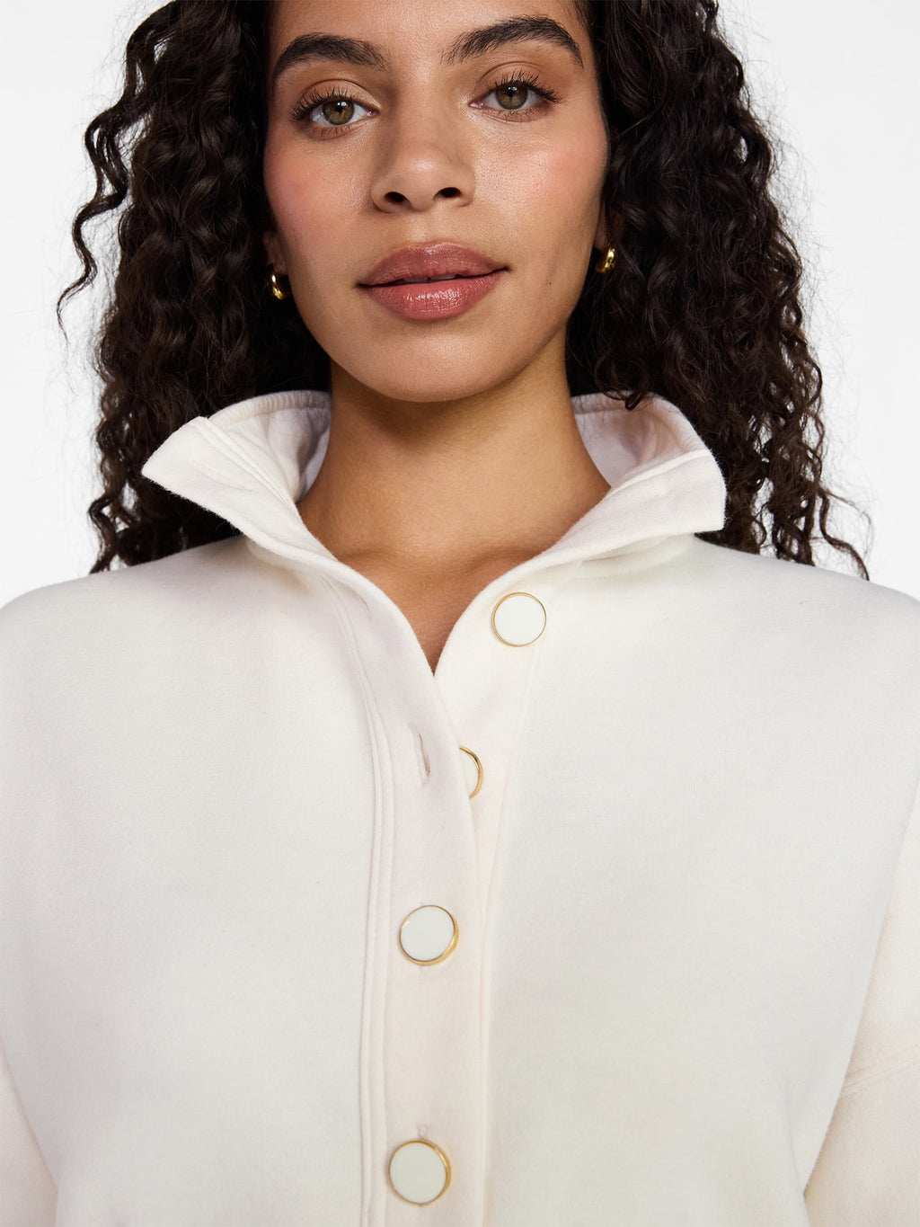 Time and Tru Women's Quarter Button Fleece Top with Long Sleeves, Size XS-XXXL