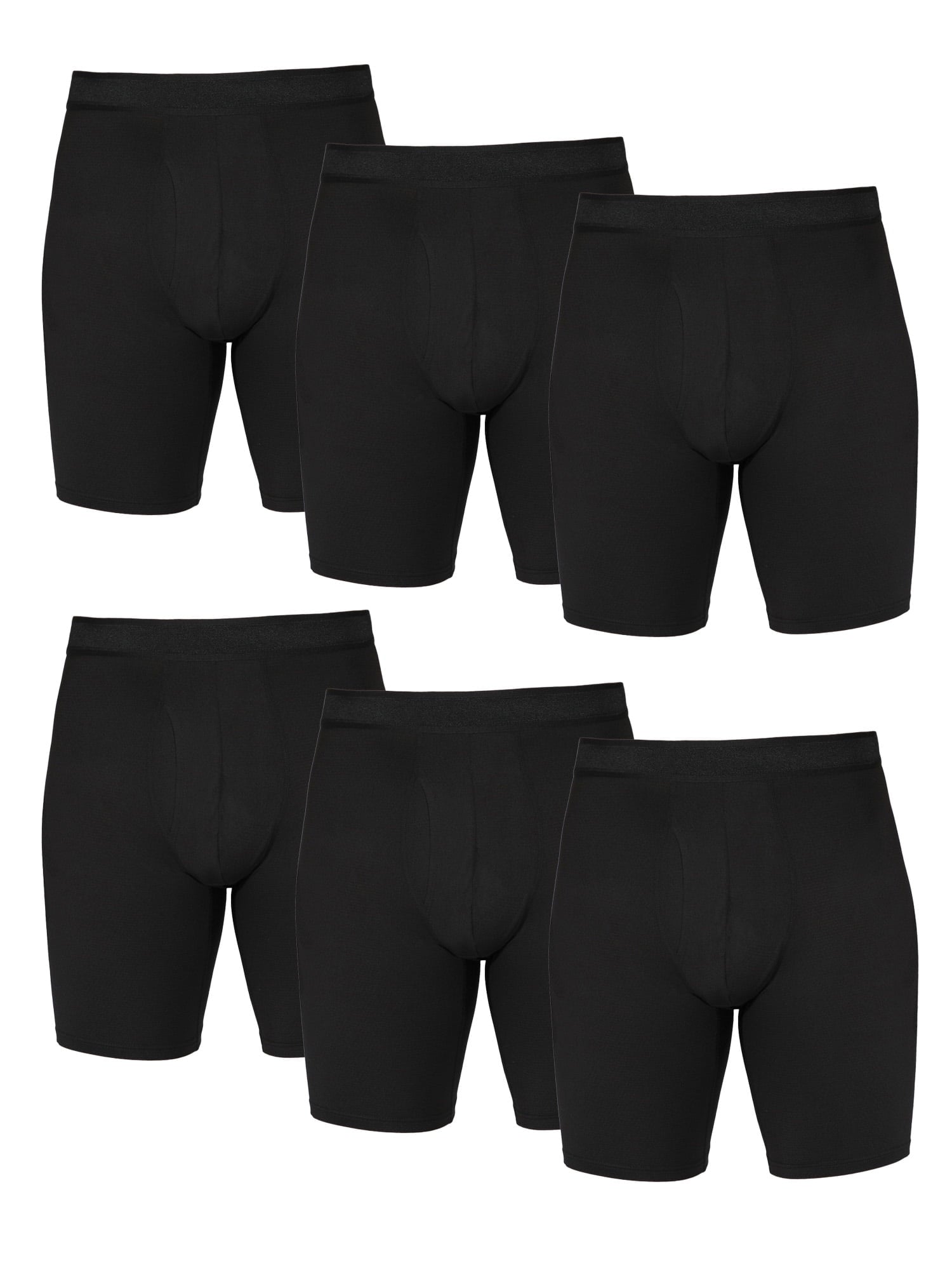 Athletic Works Men's Quick Dry Performance Stretch Boxer Briefs, 6 Pack