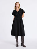 Free Assembly Women's and Women's Plus Cotton Smocked Waist Midi Dress with Flutter Sleeves, Sizes XS-4X