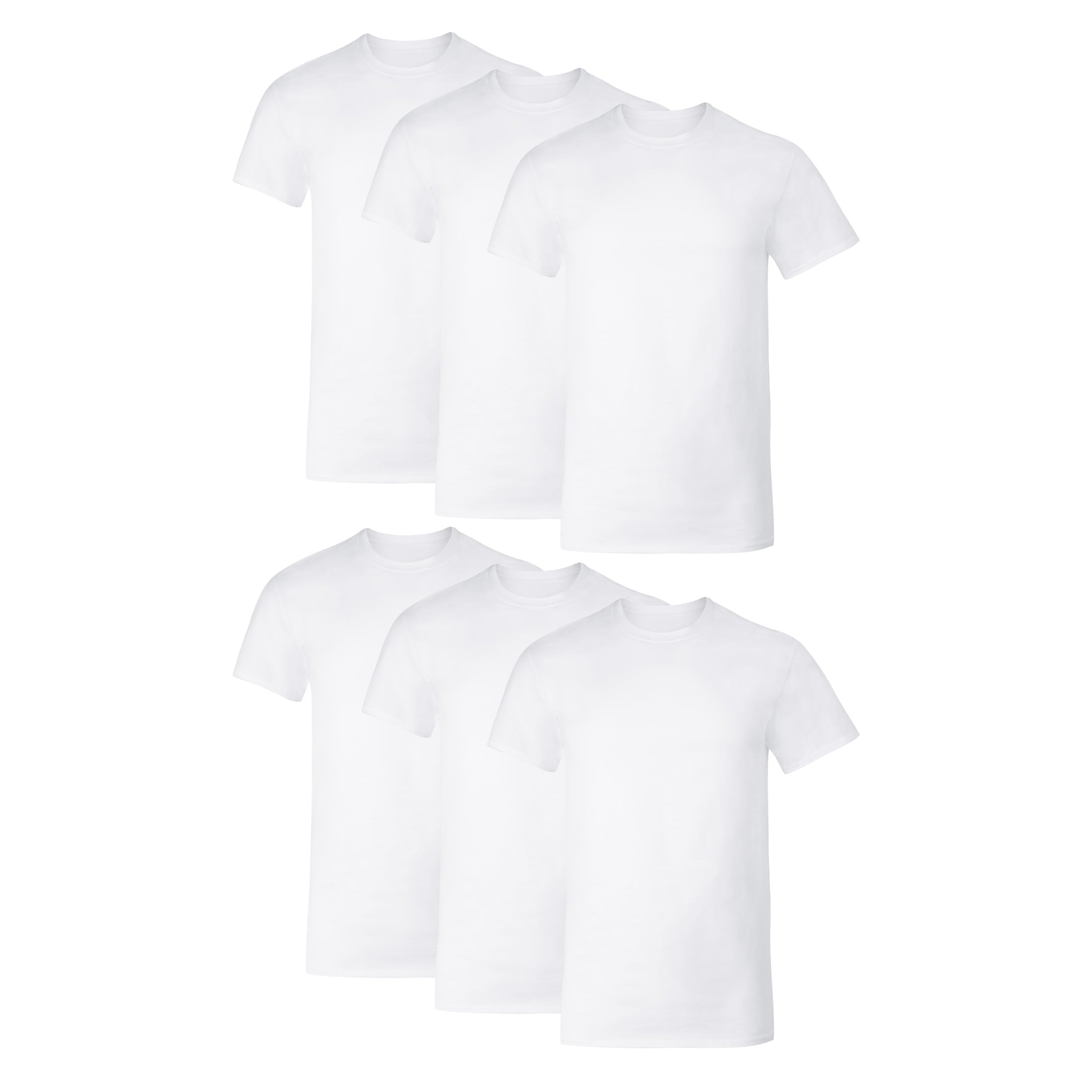 Hanes Men's Cotton Stretch Undershirt Pack, Moisture-Wicking, 6-Pack