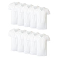 Undershirts T-Shirt Pack, 10-Pack, V-Neck Cotton Tees for Men, Moisture-Wicking, White
