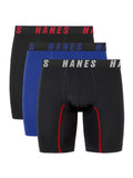 Hanes Moves Men’s Anti-Chafe Boxer Brief, X-Temp, Blue/Black, 3-Pack, 6" Inseam