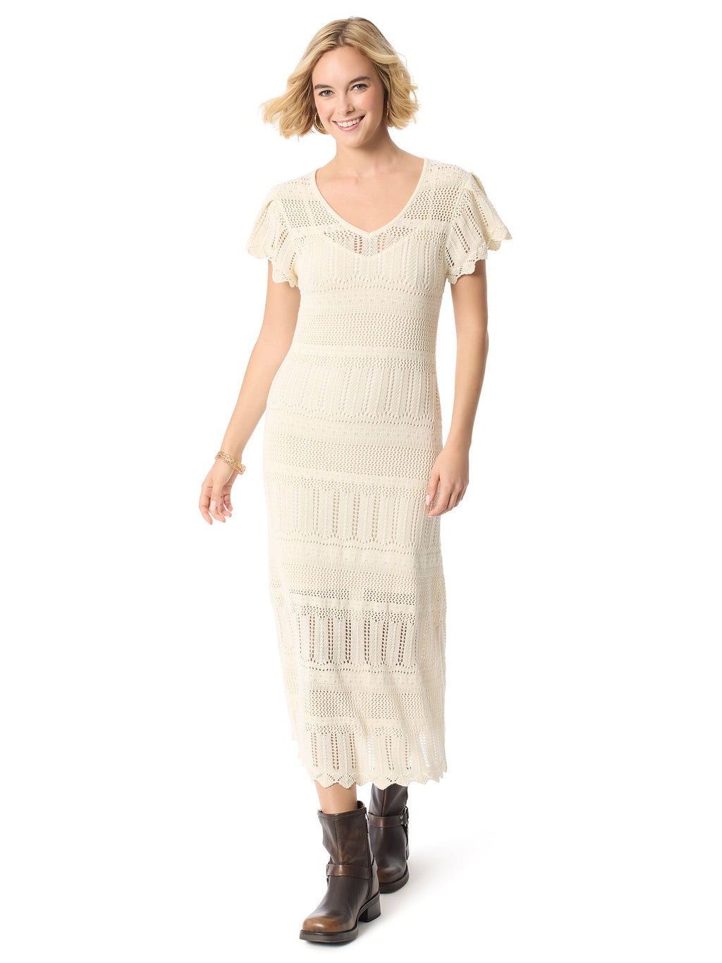 Jessica Simpson Women's and Women's Plus Trinity Crochet Dress, Sizes XS-5X